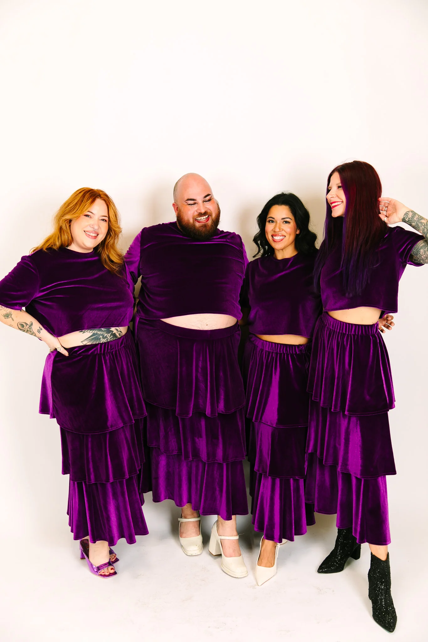 Purple 3-Tiered Velvet Skirt - Image 6
