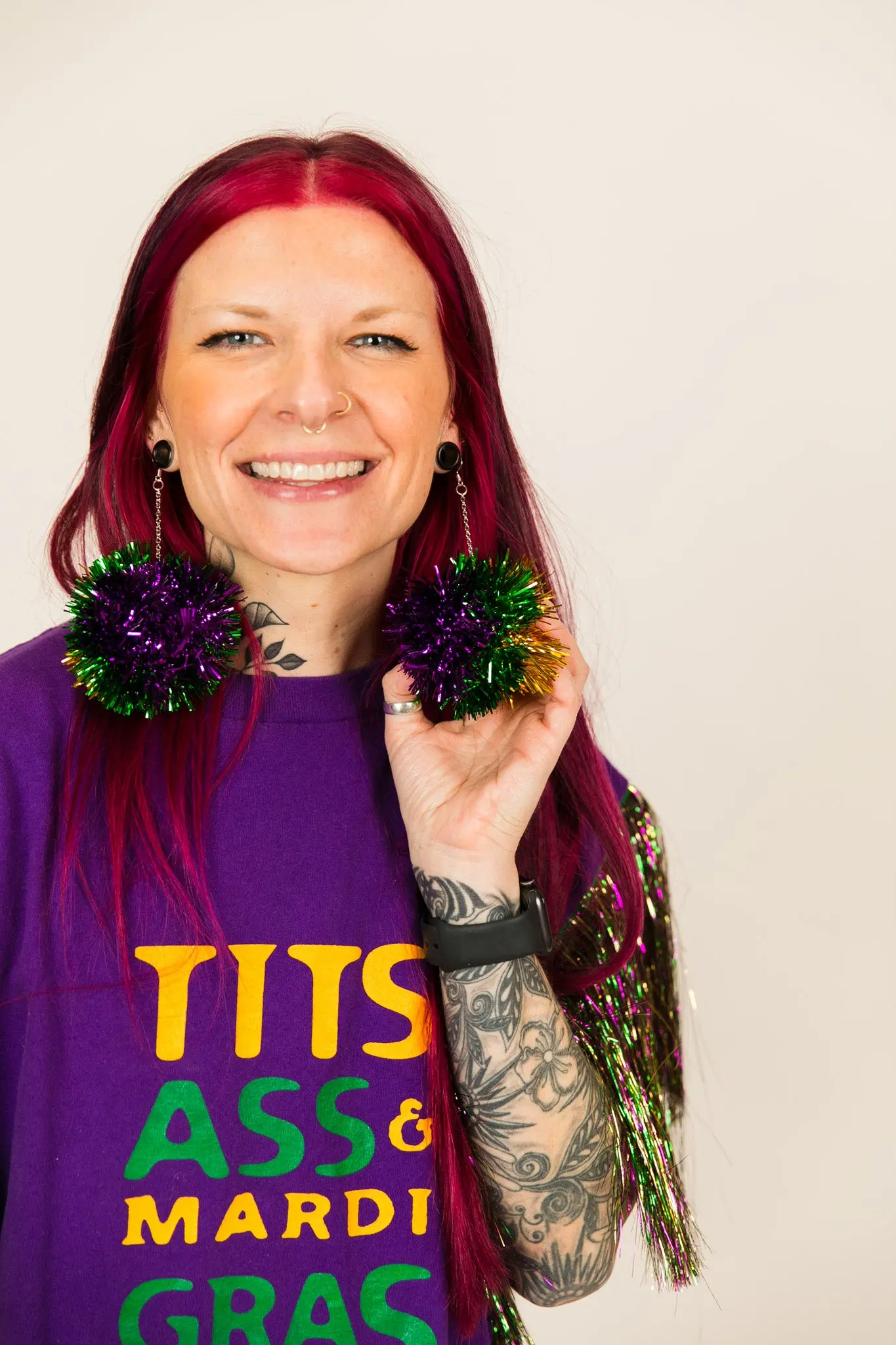 Fat Tuesday Pom Pom Earrings