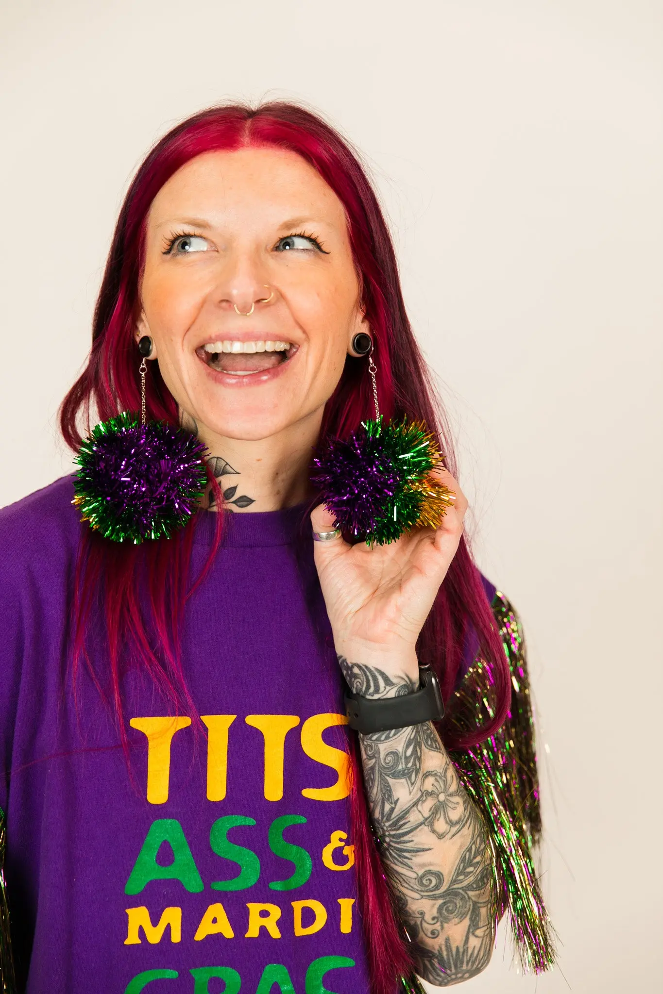 Fat Tuesday Pom Pom Earrings - Image 7