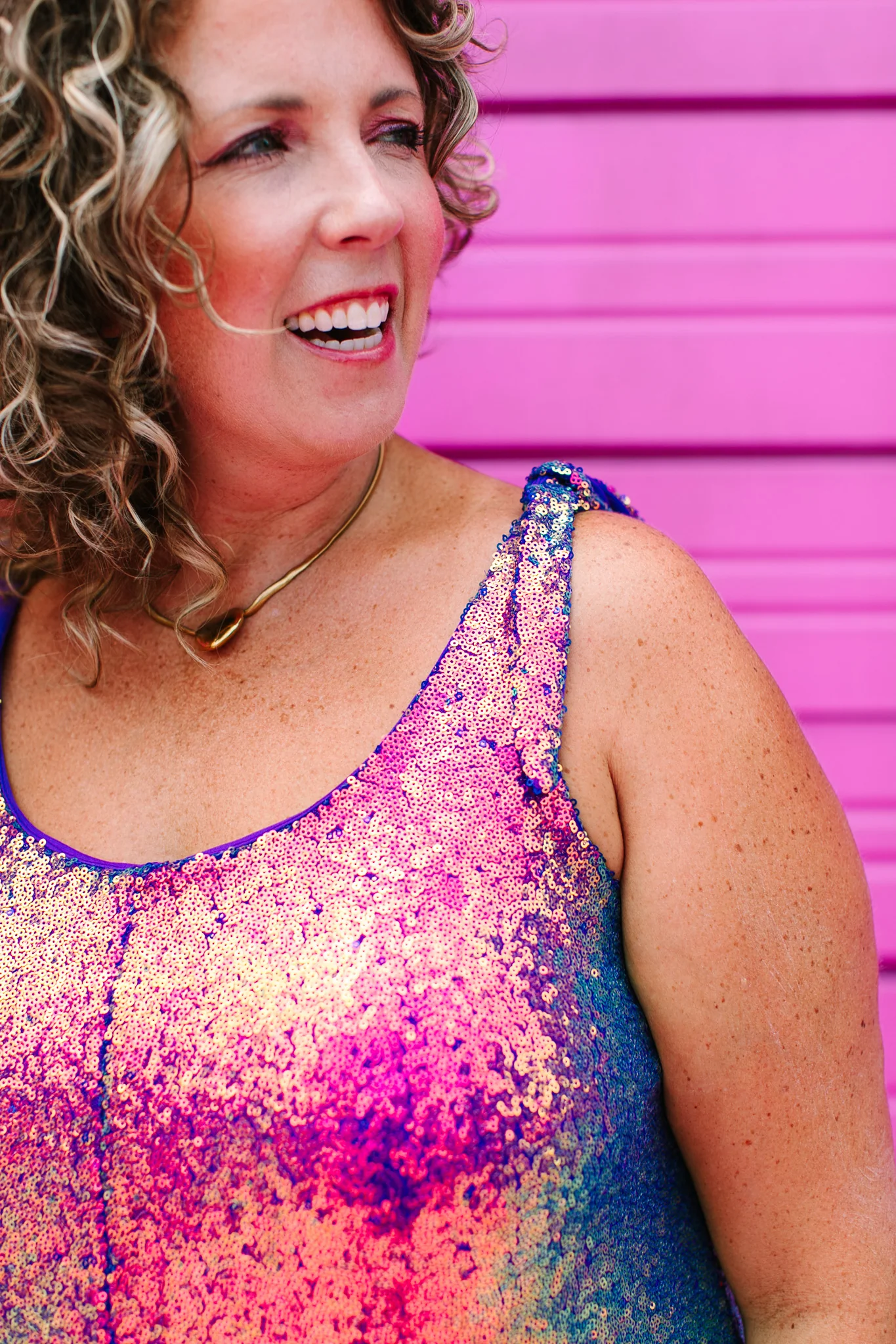 Purple Holographic Sequin Romper - Image 2