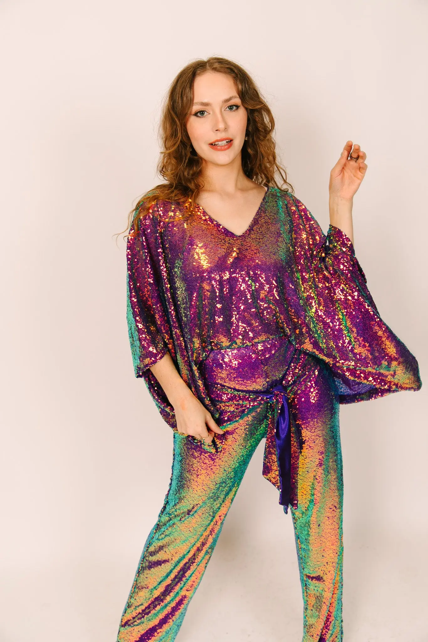 Purple Holographic Sequin Tunic
