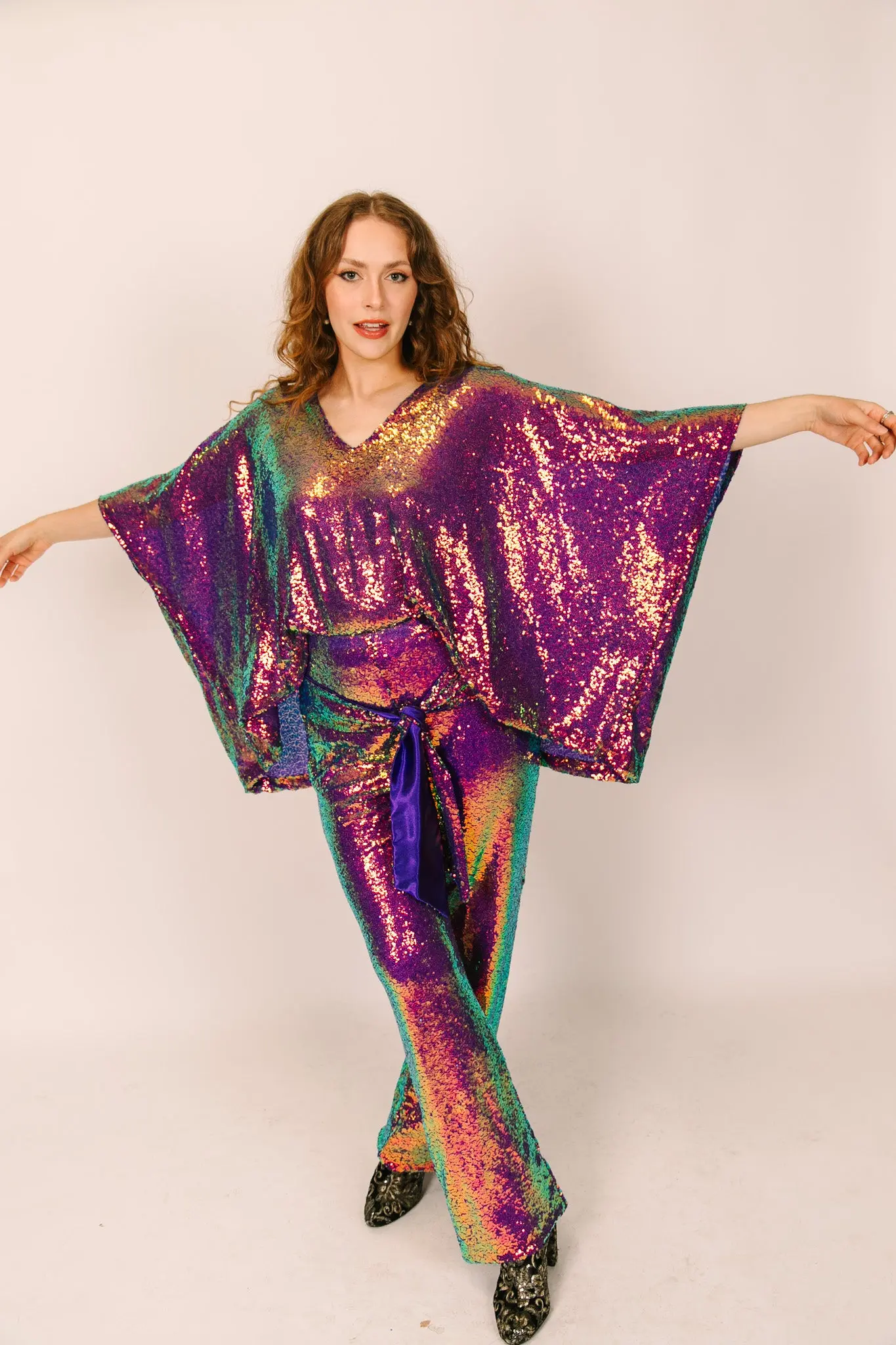 Purple Holographic Sequin Tunic - Image 2