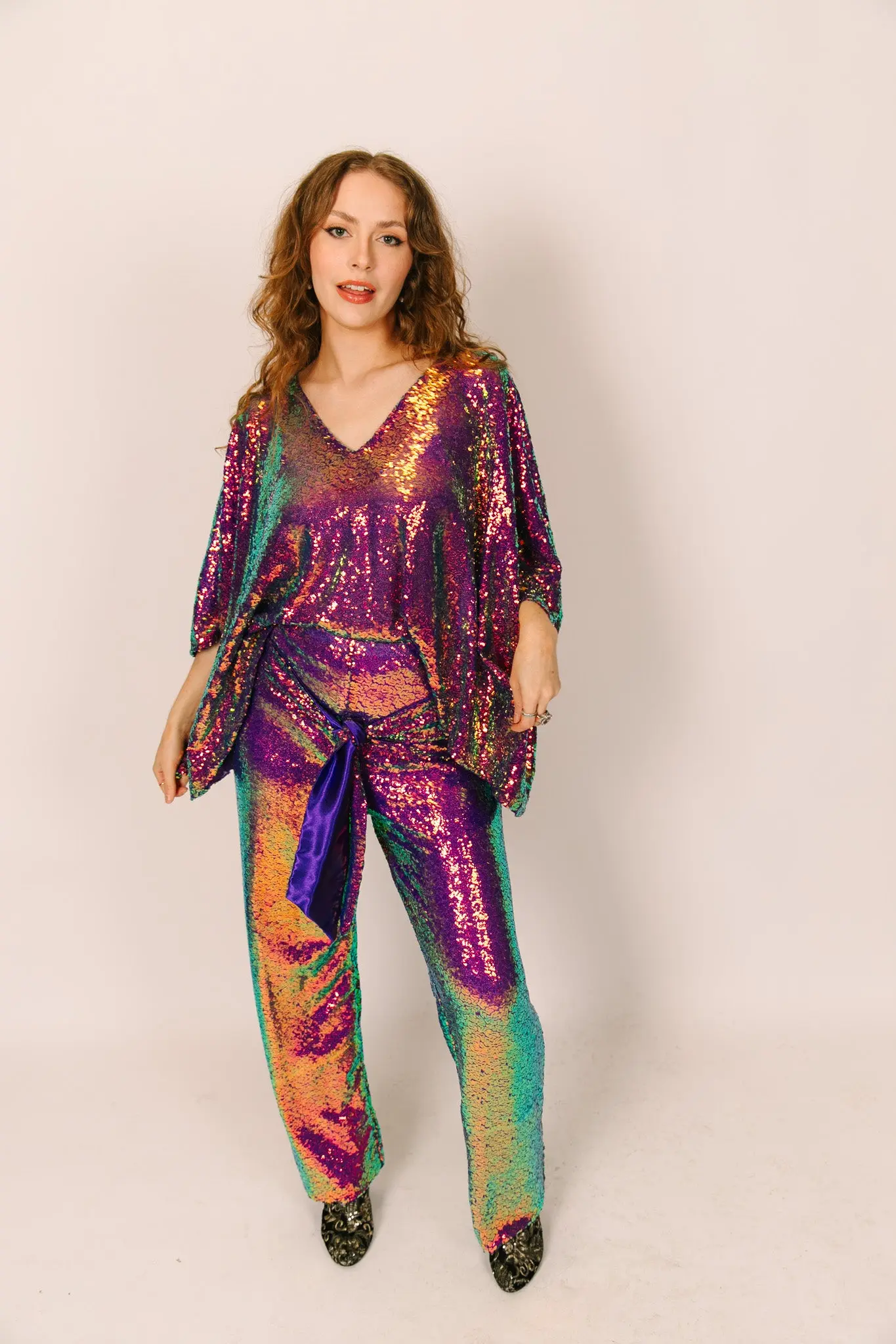 Purple Holographic Sequin Tunic - Image 4