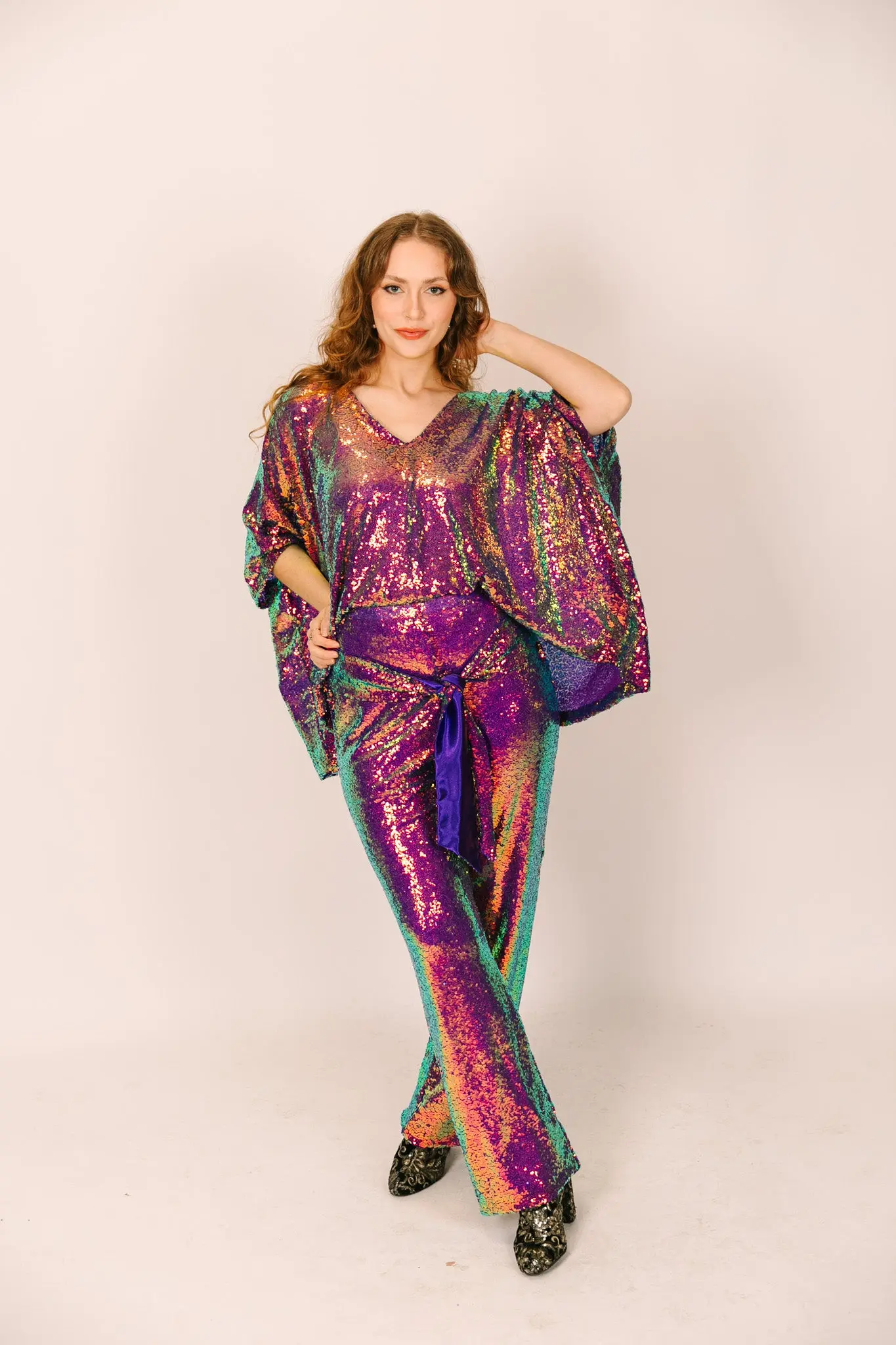 Purple Holographic Sequin Tunic - Image 7