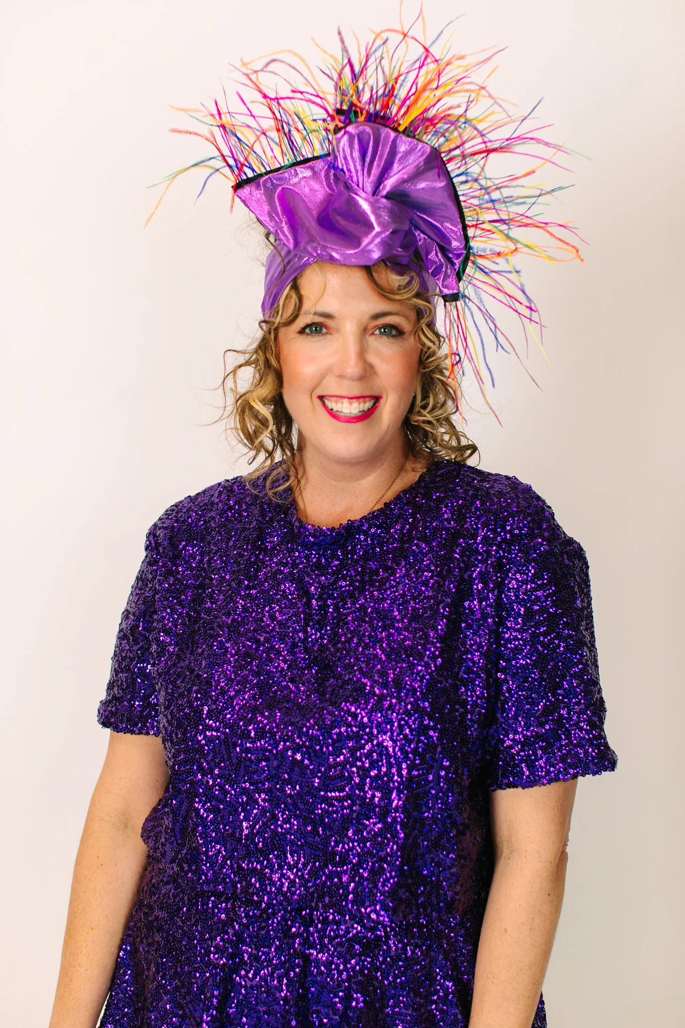 Purple Lame Rainbow Ostrich Feathers - Image 5