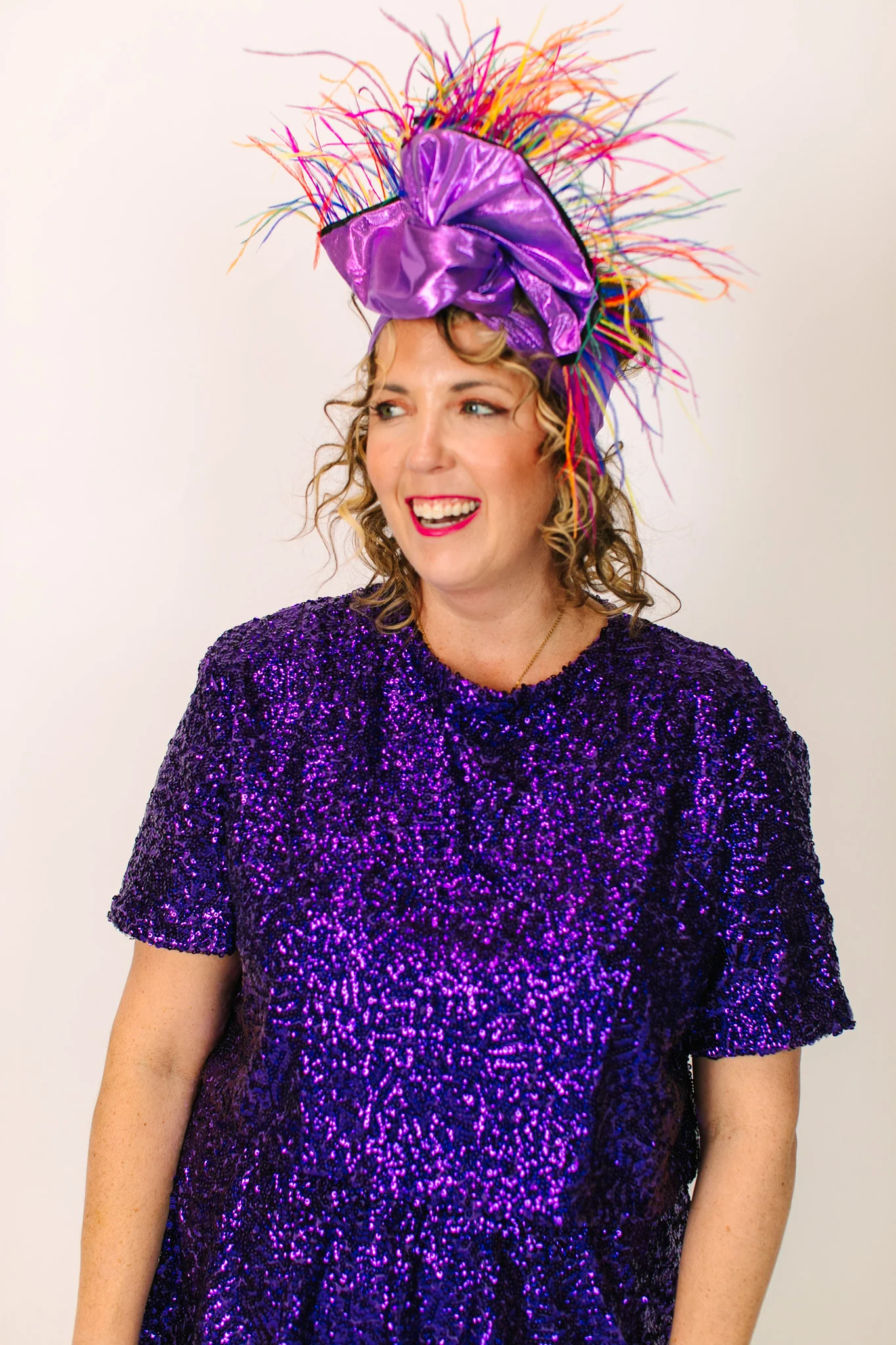 Purple Lame Rainbow Ostrich Feathers - Image 6