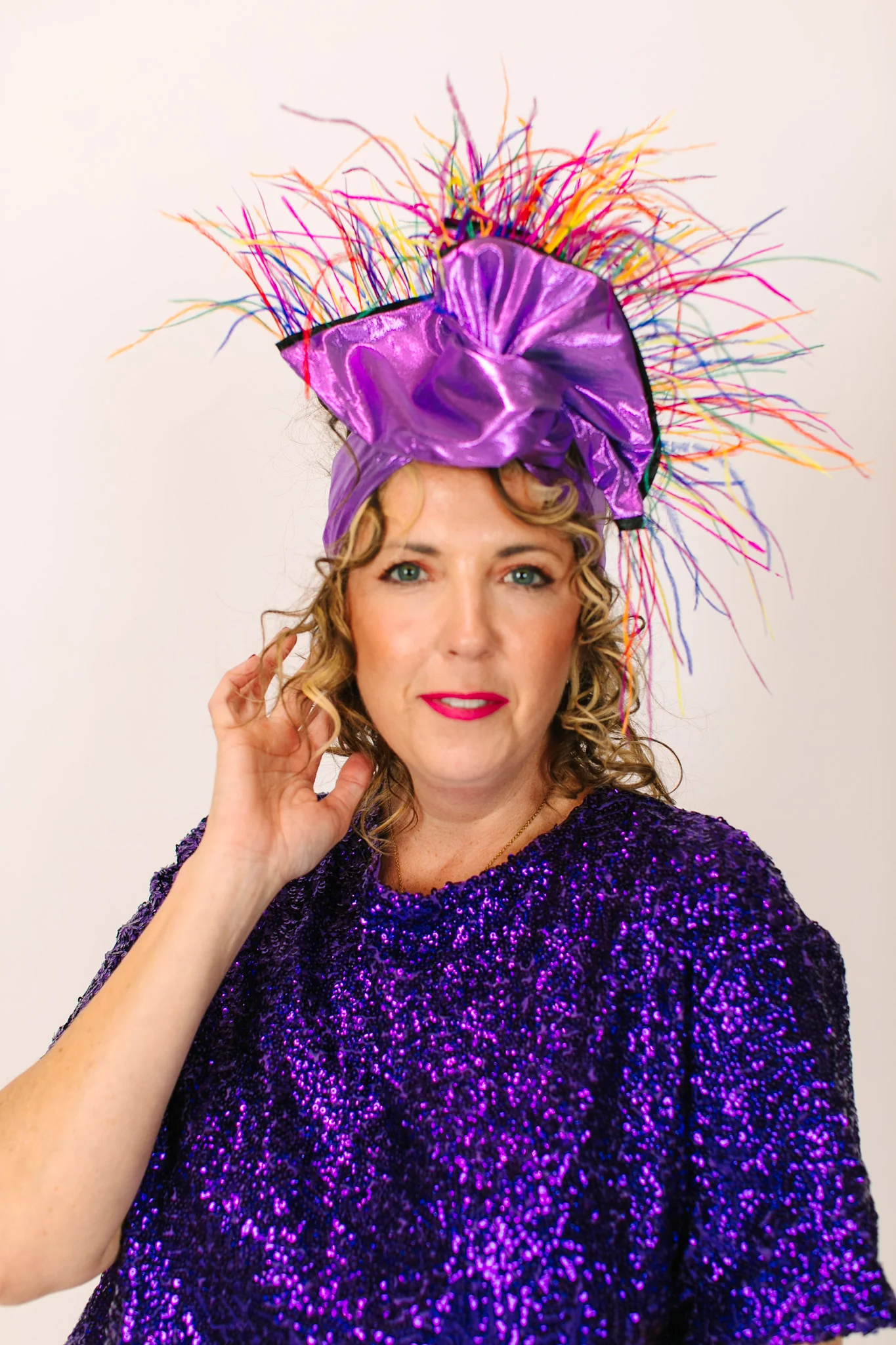 Purple Lame Rainbow Ostrich Feathers - Image 7