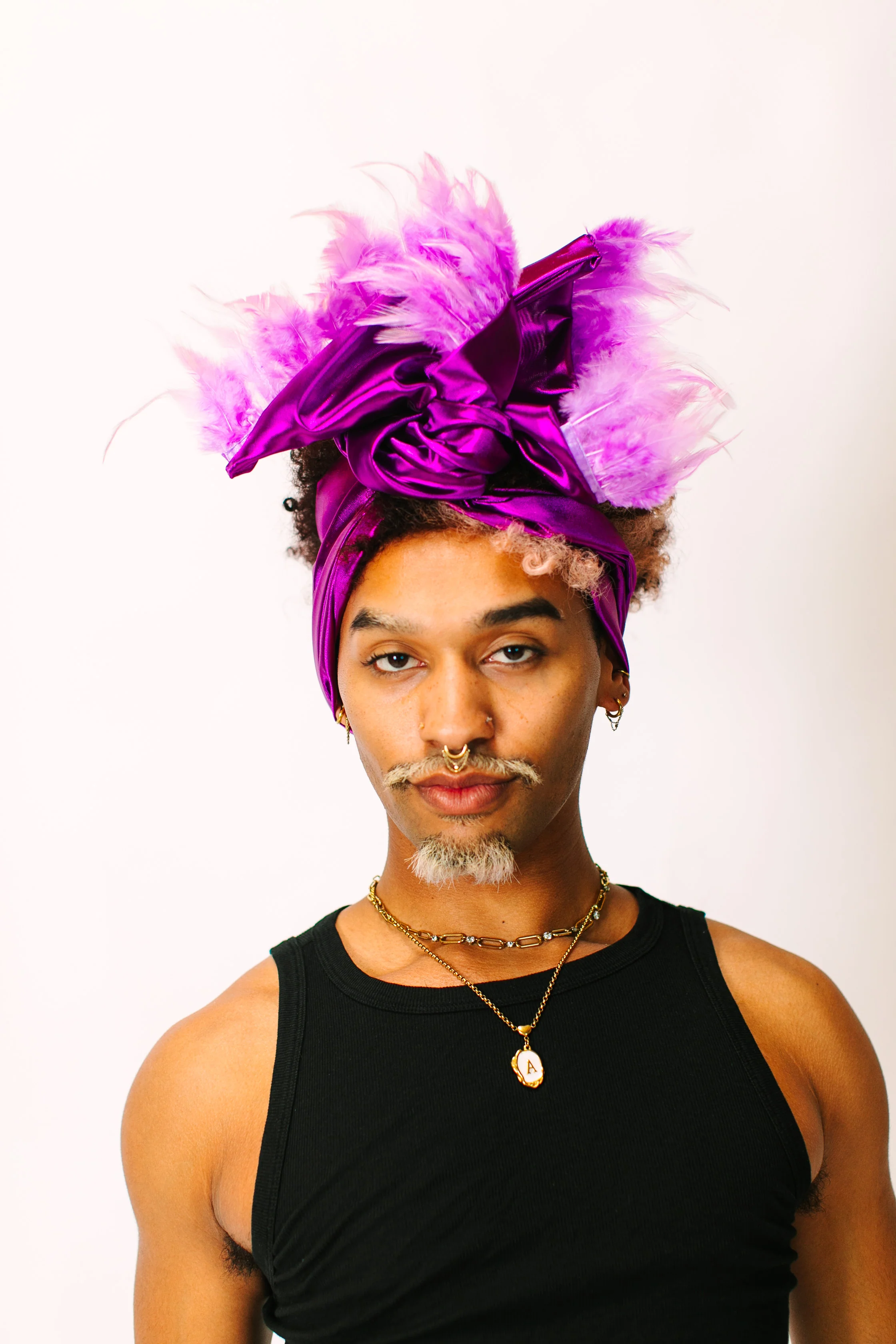 Purple Lame With Purple Short Feathers - Image 2