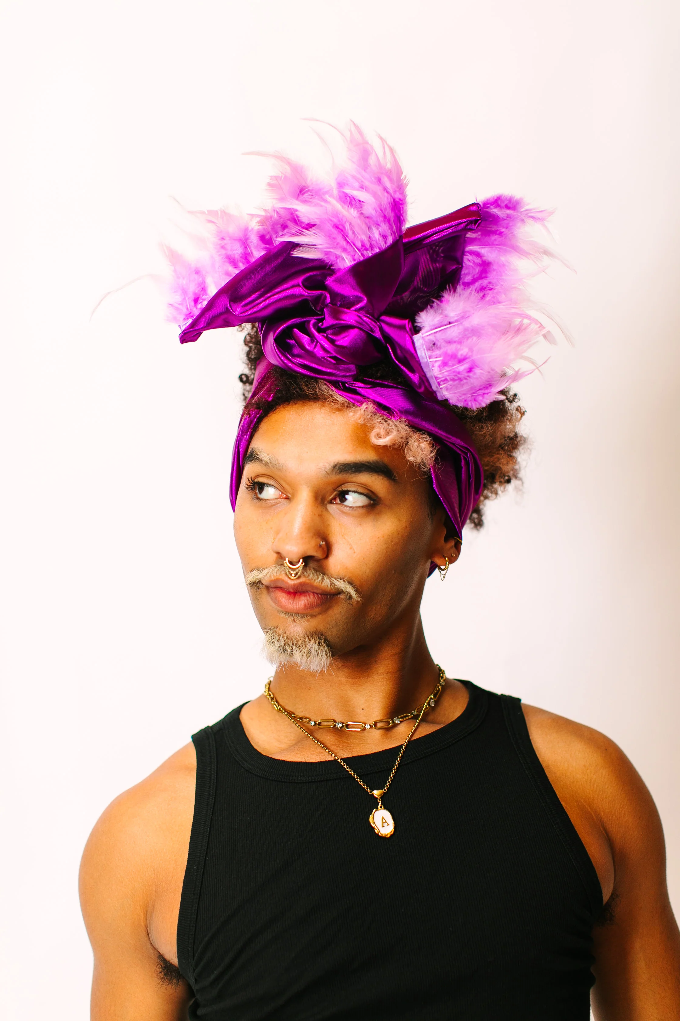 Purple Lame With Purple Short Feathers - Image 3