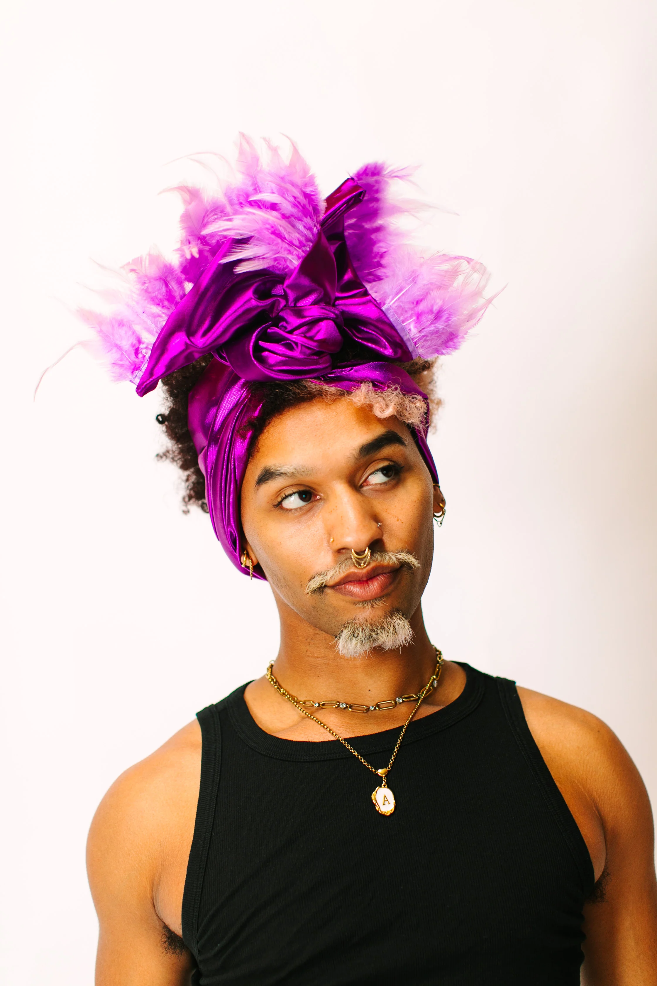 Purple Lame With Purple Short Feathers - Image 4