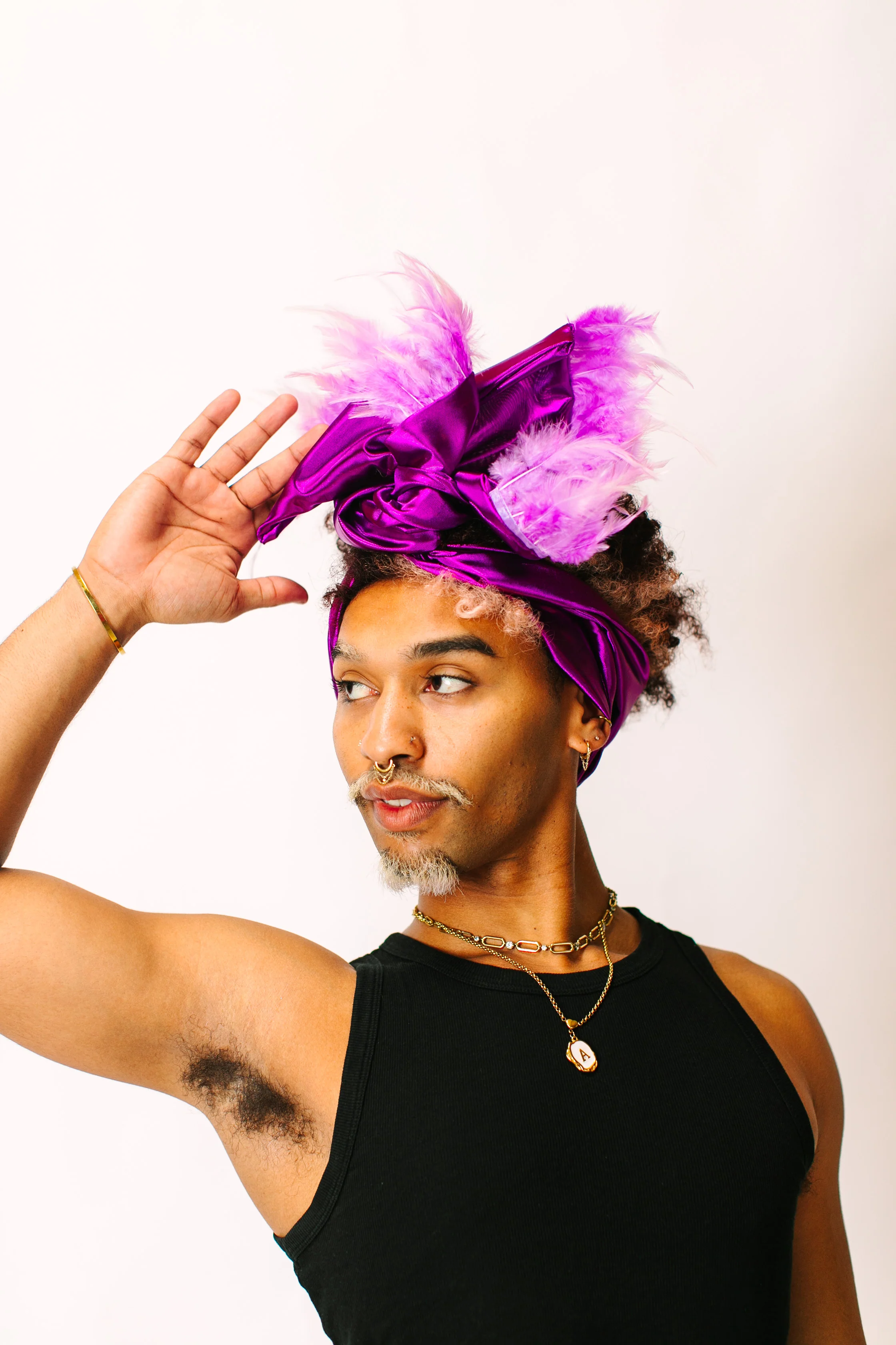 Purple Lame With Purple Short Feathers - Image 5