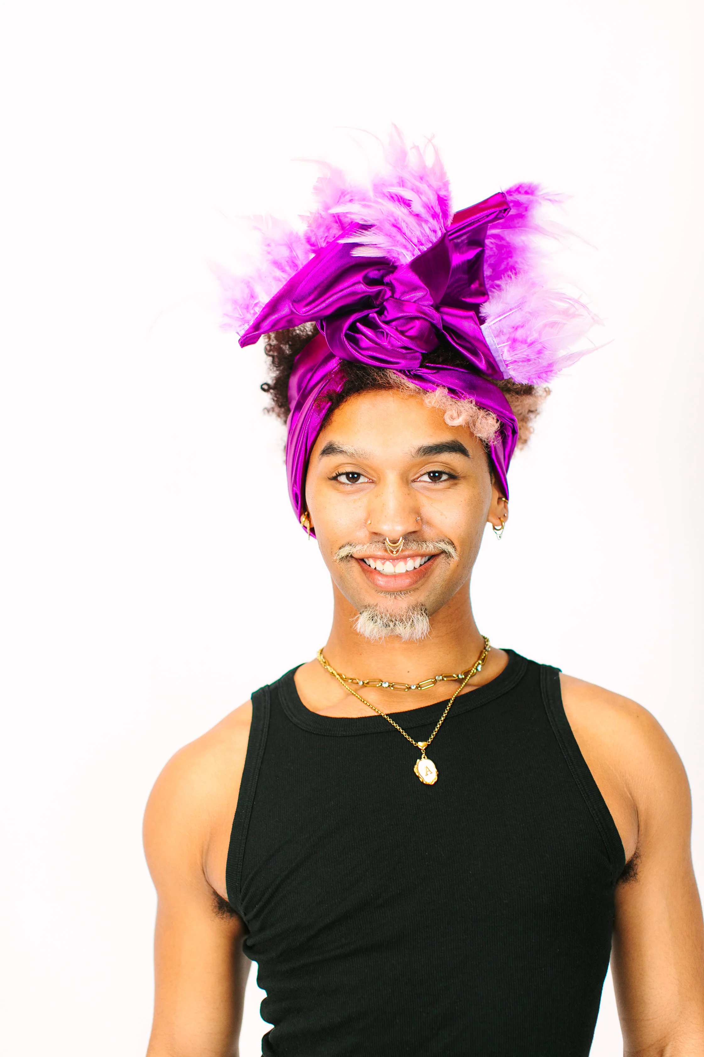 Purple Lame With Purple Short Feathers - Image 6