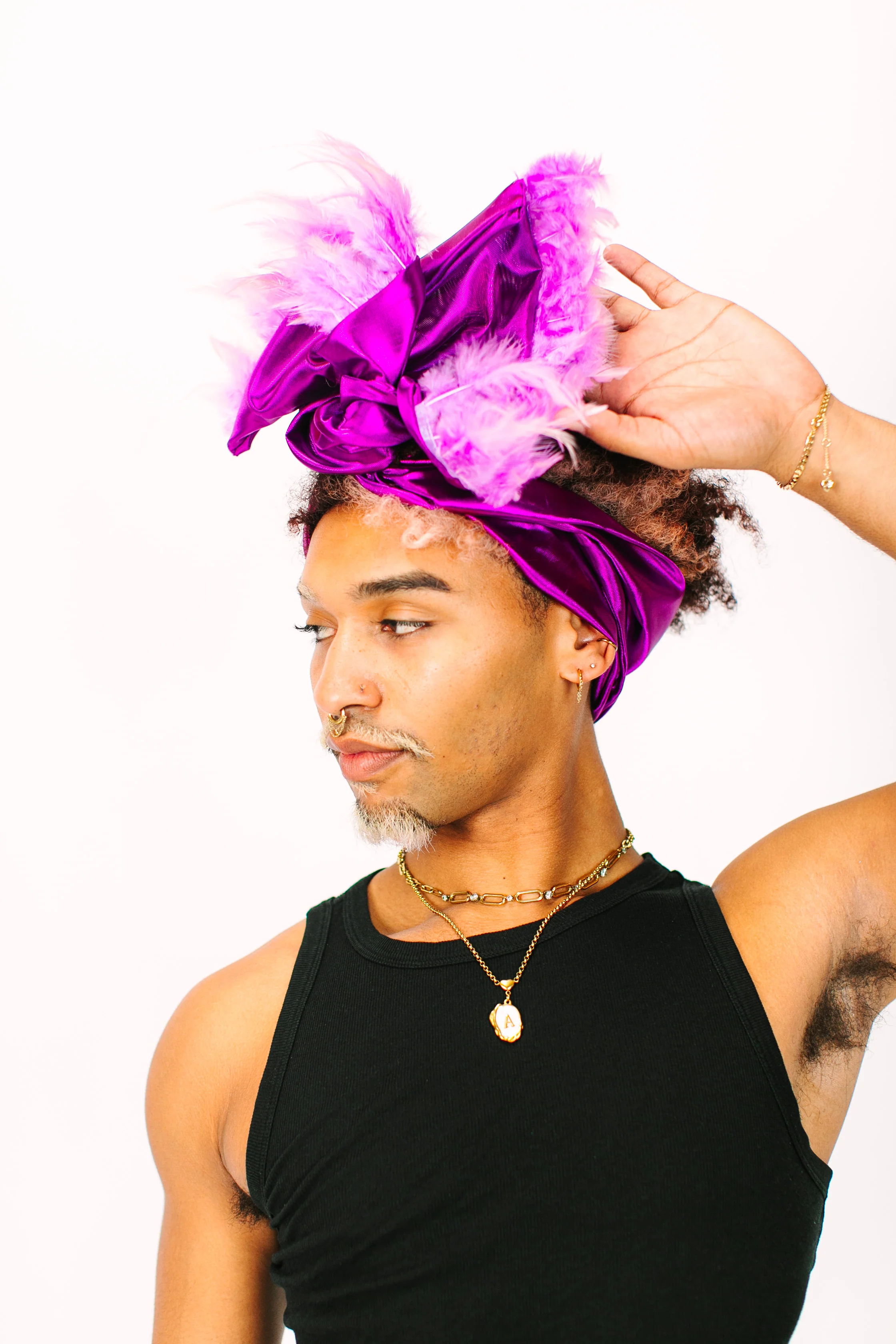 Purple Lame With Purple Short Feathers - Image 7