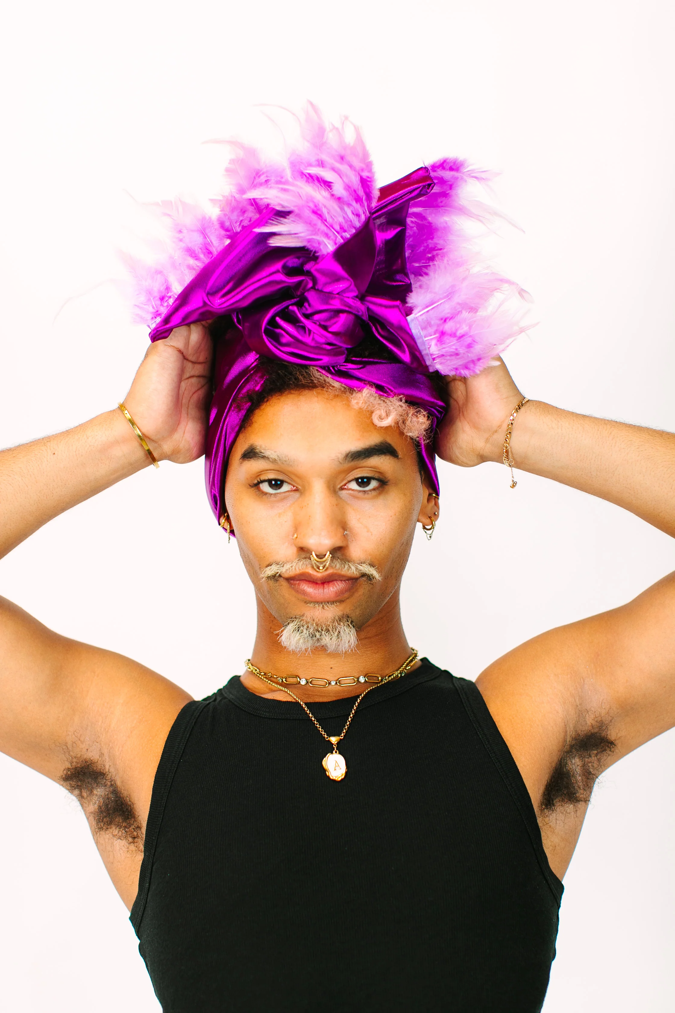 Purple Lame With Purple Short Feathers - Image 8