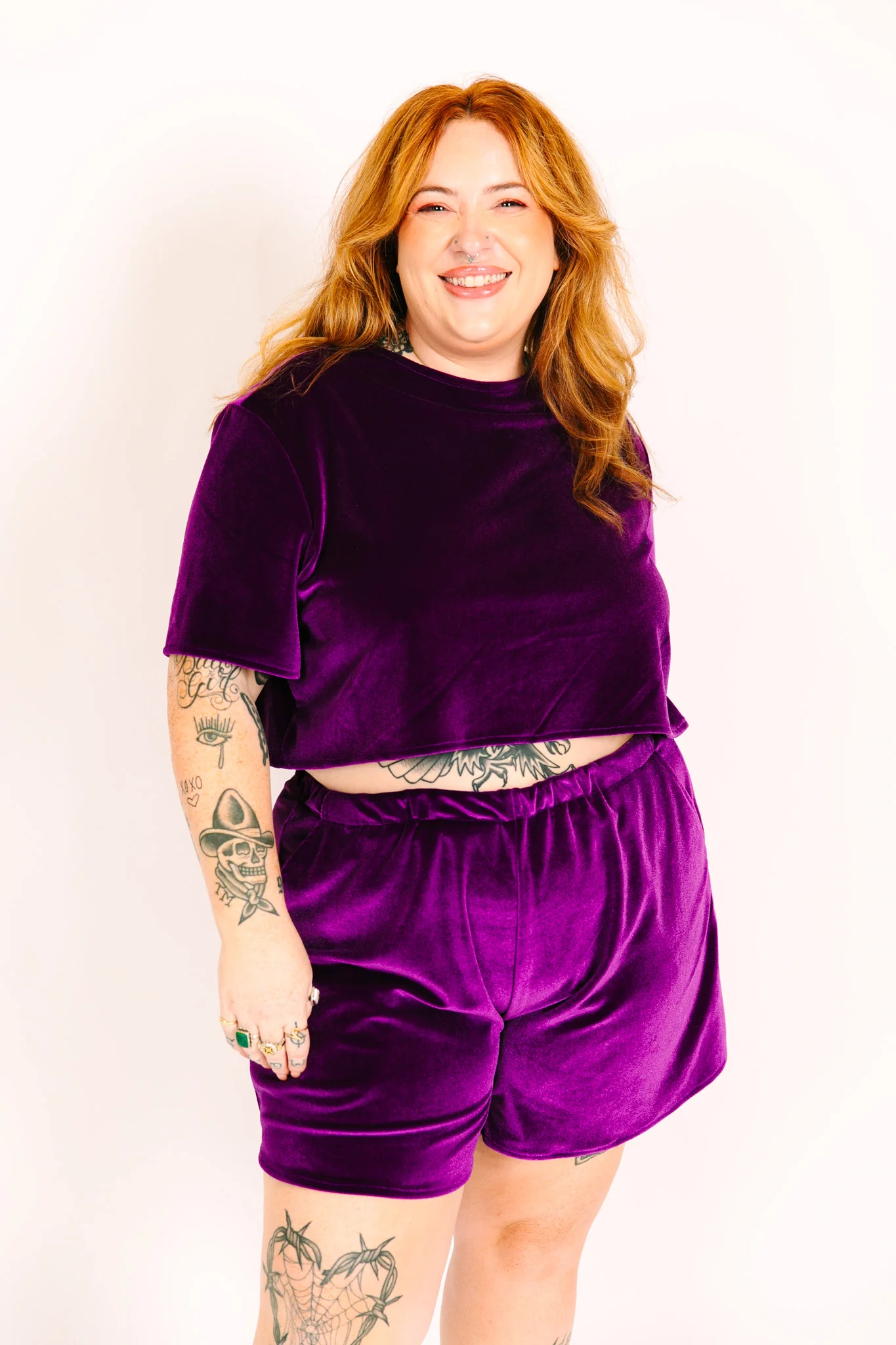 Purple Velvet Baddie Shorts - Image 3
