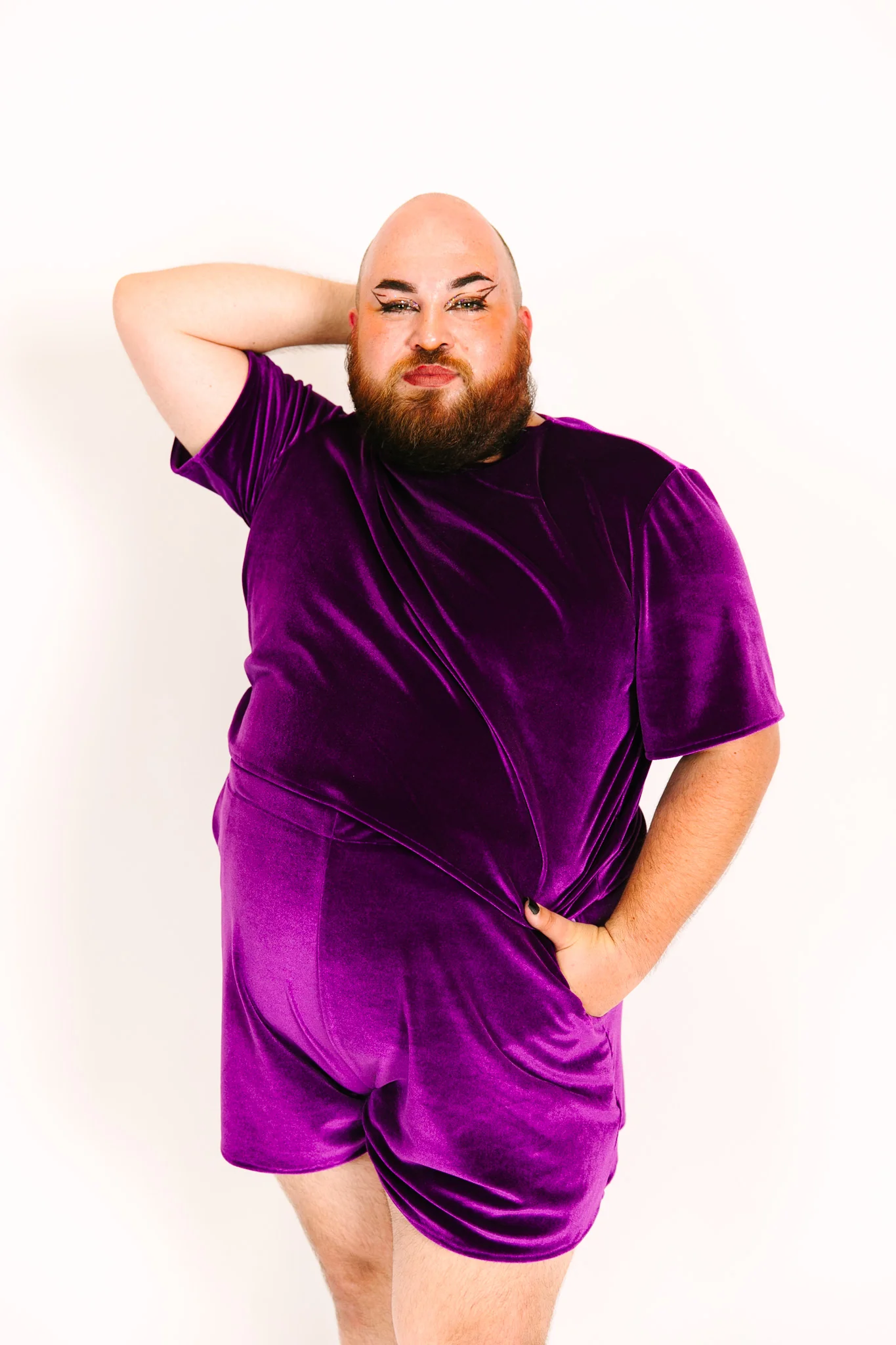 Purple Velvet Baddie Shorts - Image 5