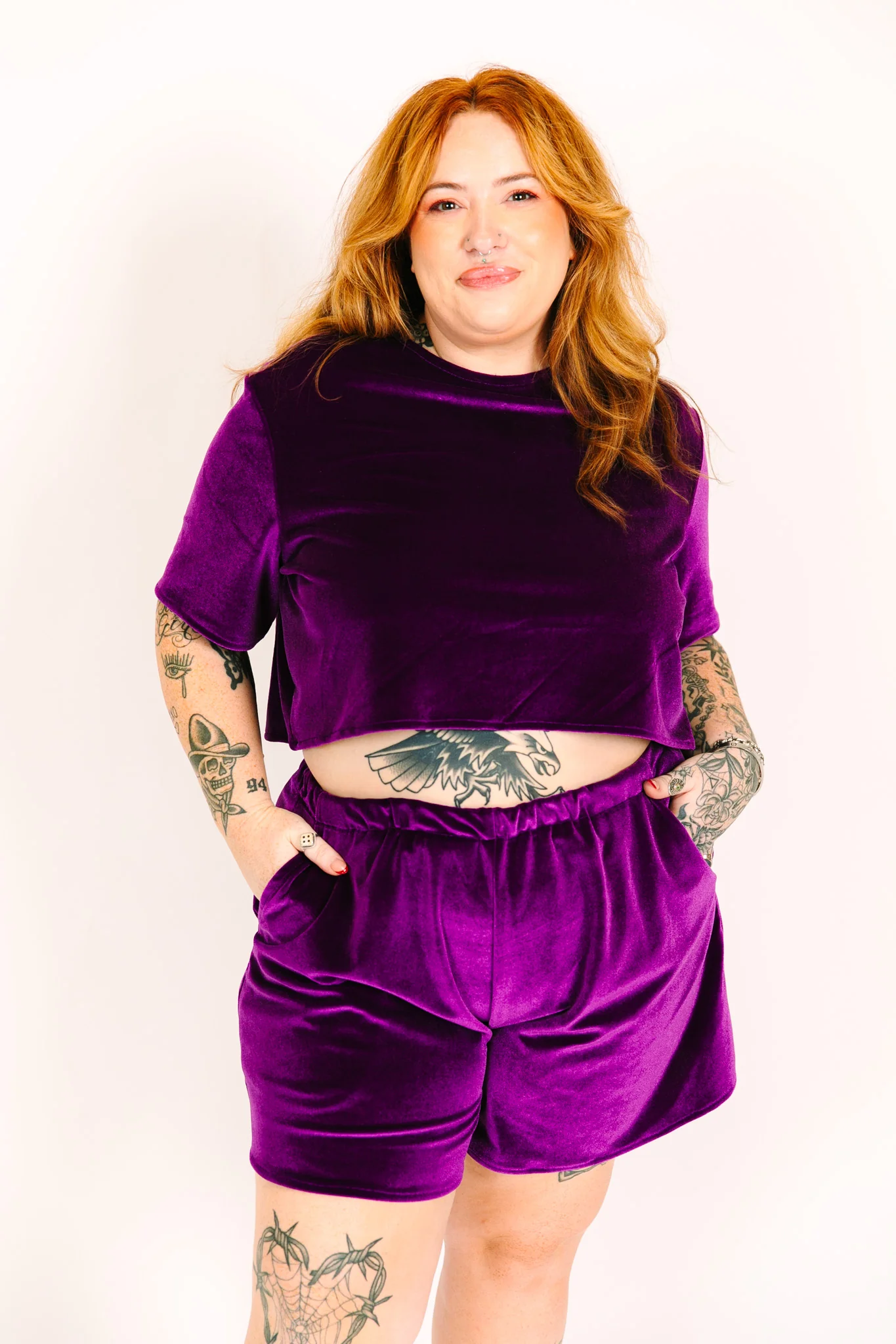 Purple Velvet Baddie Shorts - Image 8