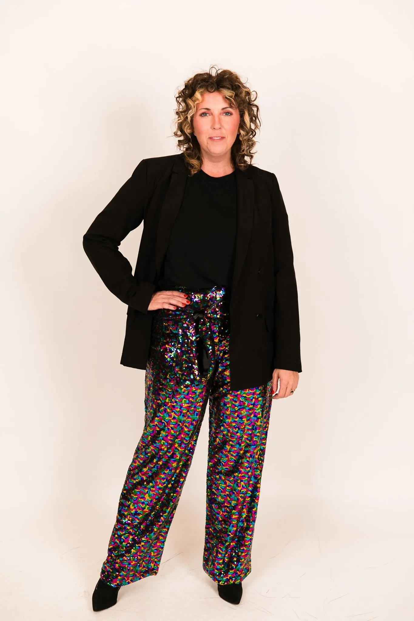 Rainbow High Waisted Sequin Pants