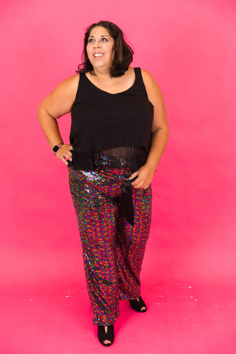 Rainbow High Waisted Sequin Pants - Image 3