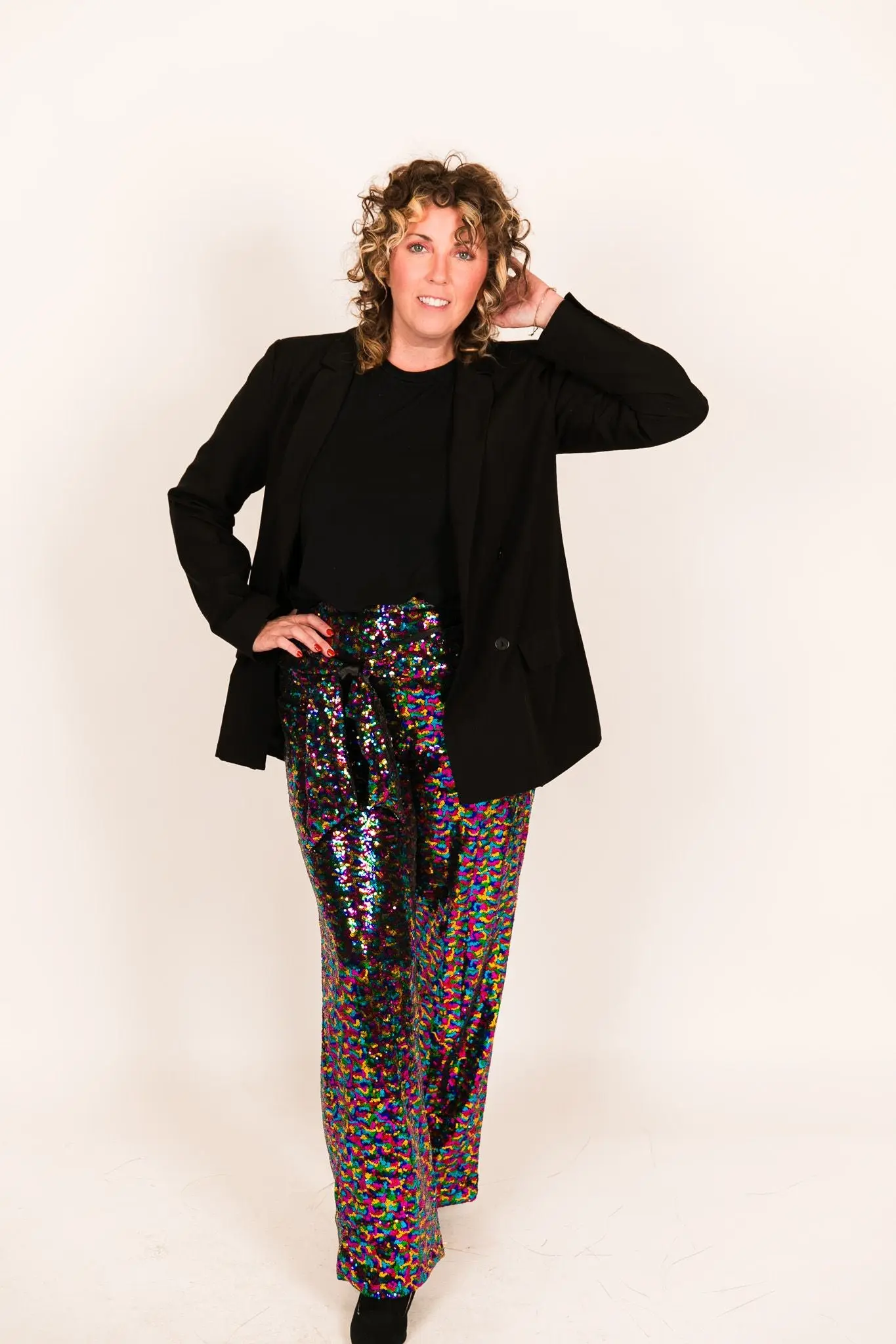 Rainbow High Waisted Sequin Pants - Image 4