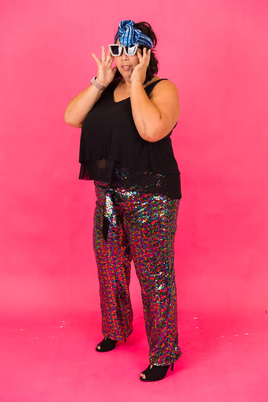 Rainbow High Waisted Sequin Pants - Image 6