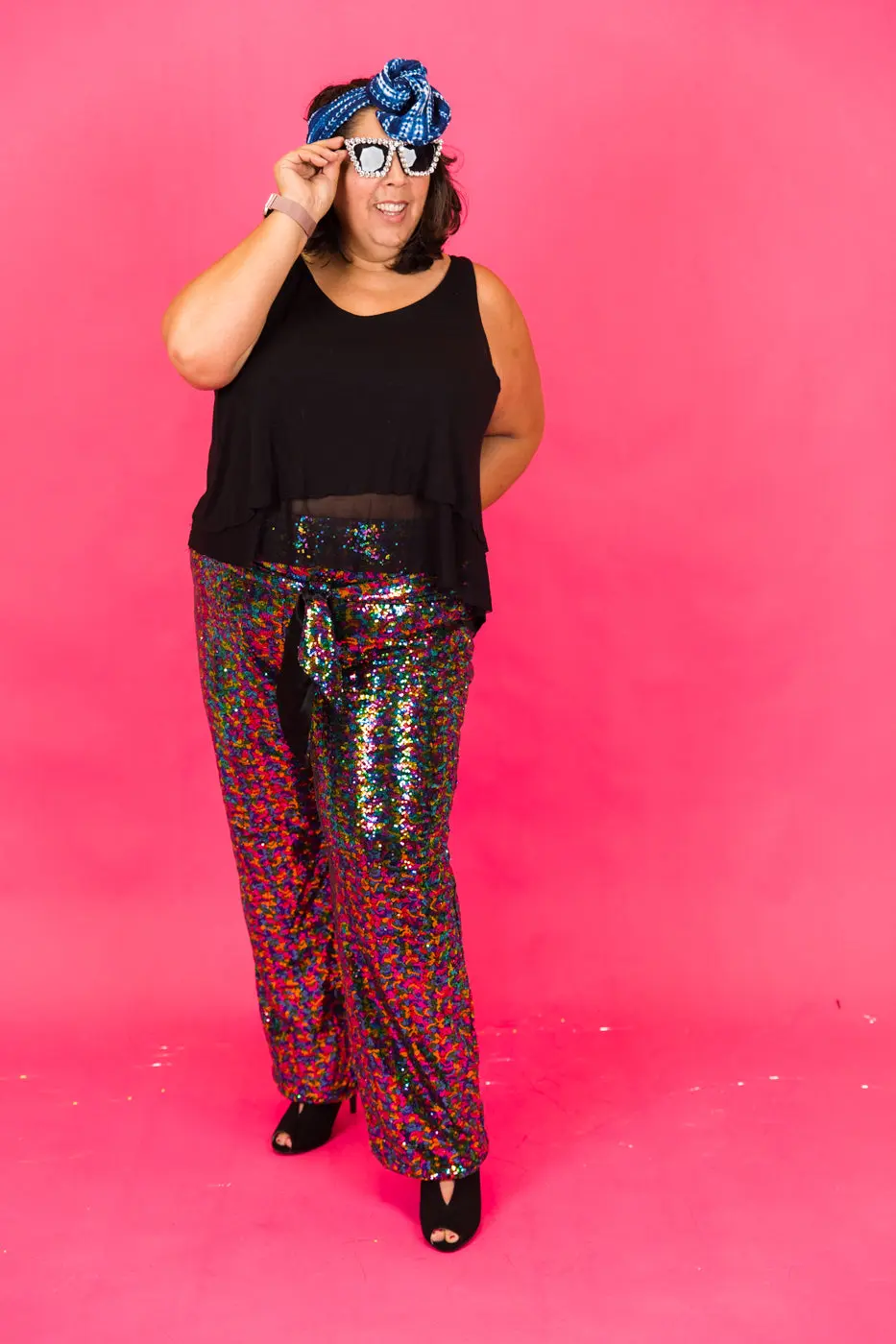 Rainbow High Waisted Sequin Pants - Image 8