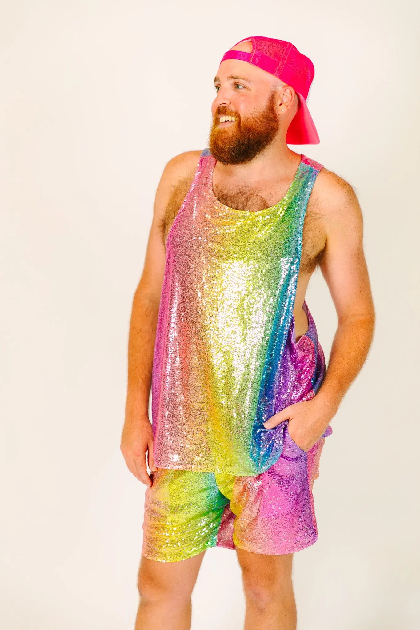 Rainbow Ombre Daddy Sequin Shorts