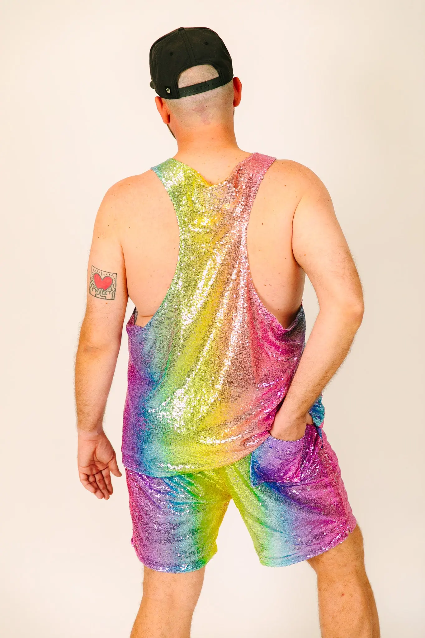 Rainbow Ombre Daddy Sequin Shorts - Image 7