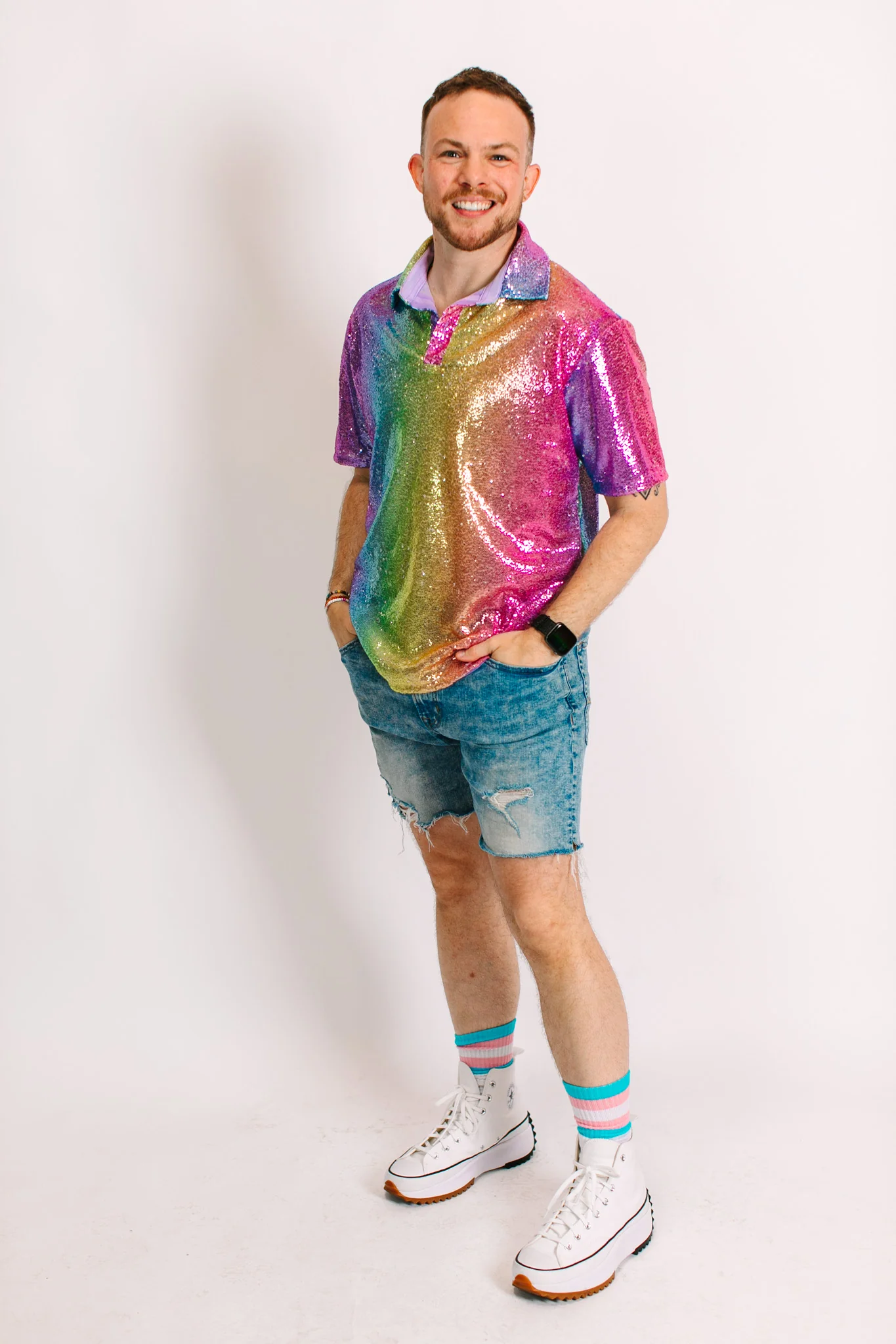 Rainbow Ombre Sequin Polo - Image 11