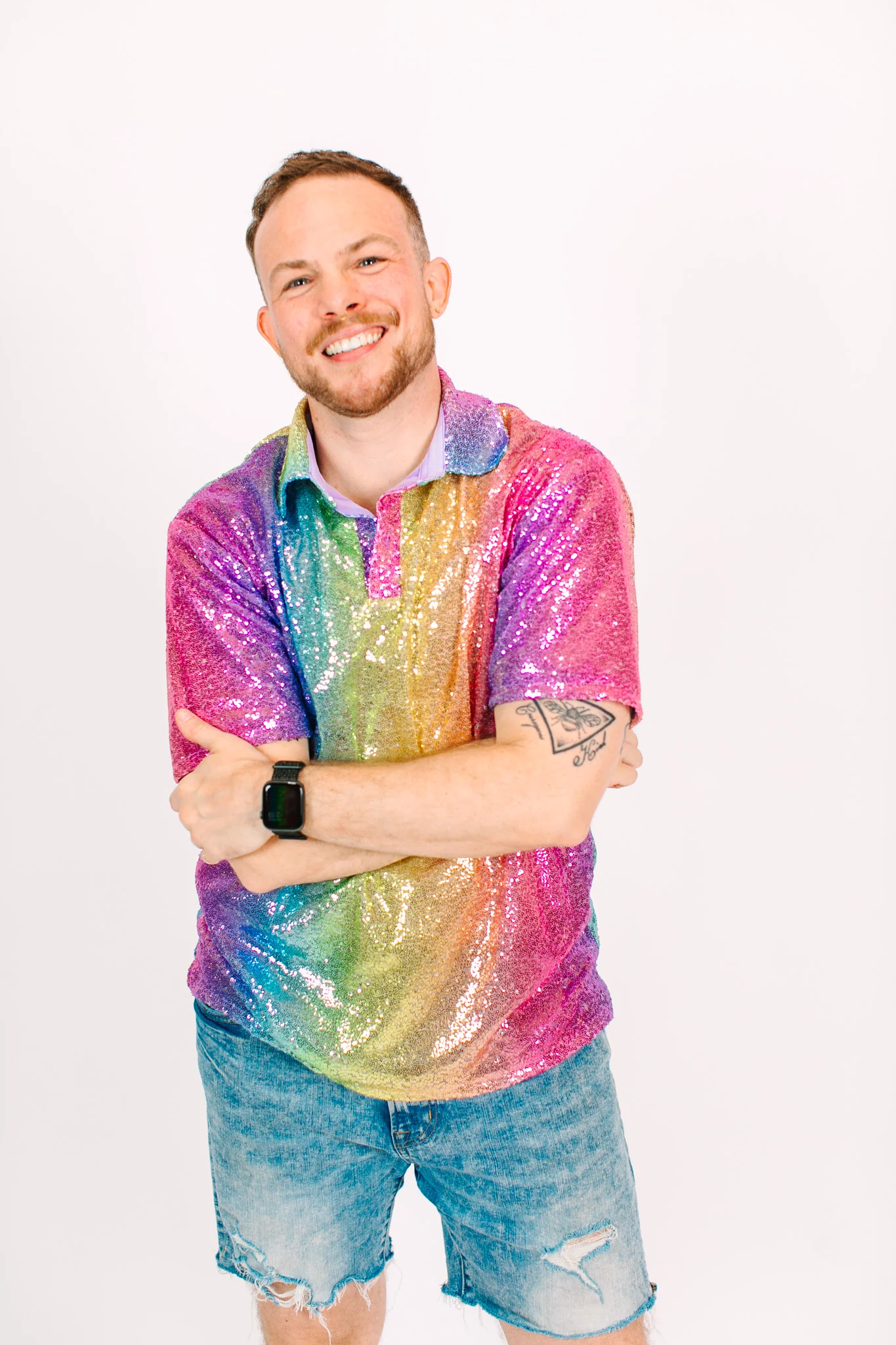 Rainbow Ombre Sequin Polo - Image 3