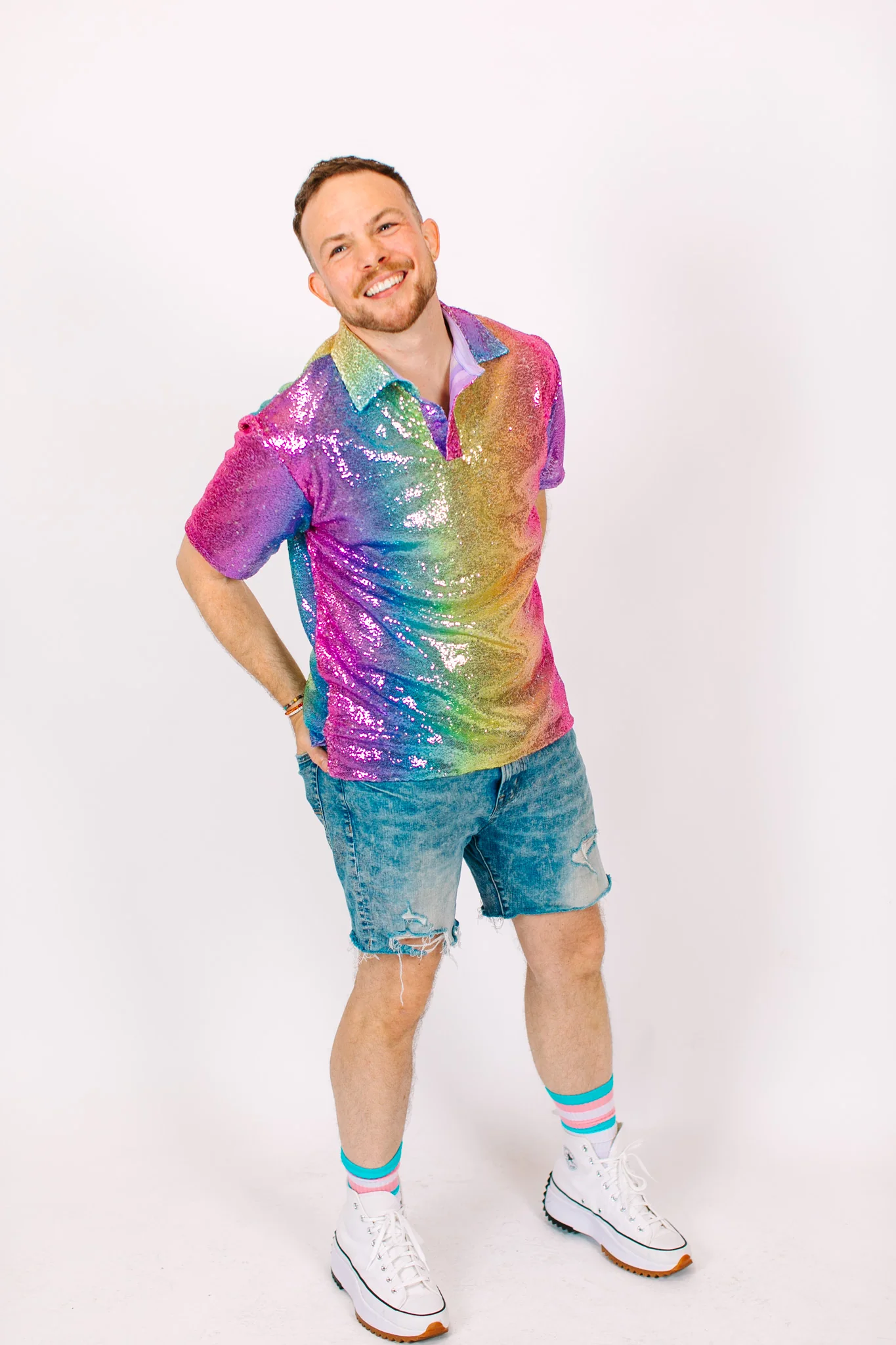 Rainbow Ombre Sequin Polo - Image 6