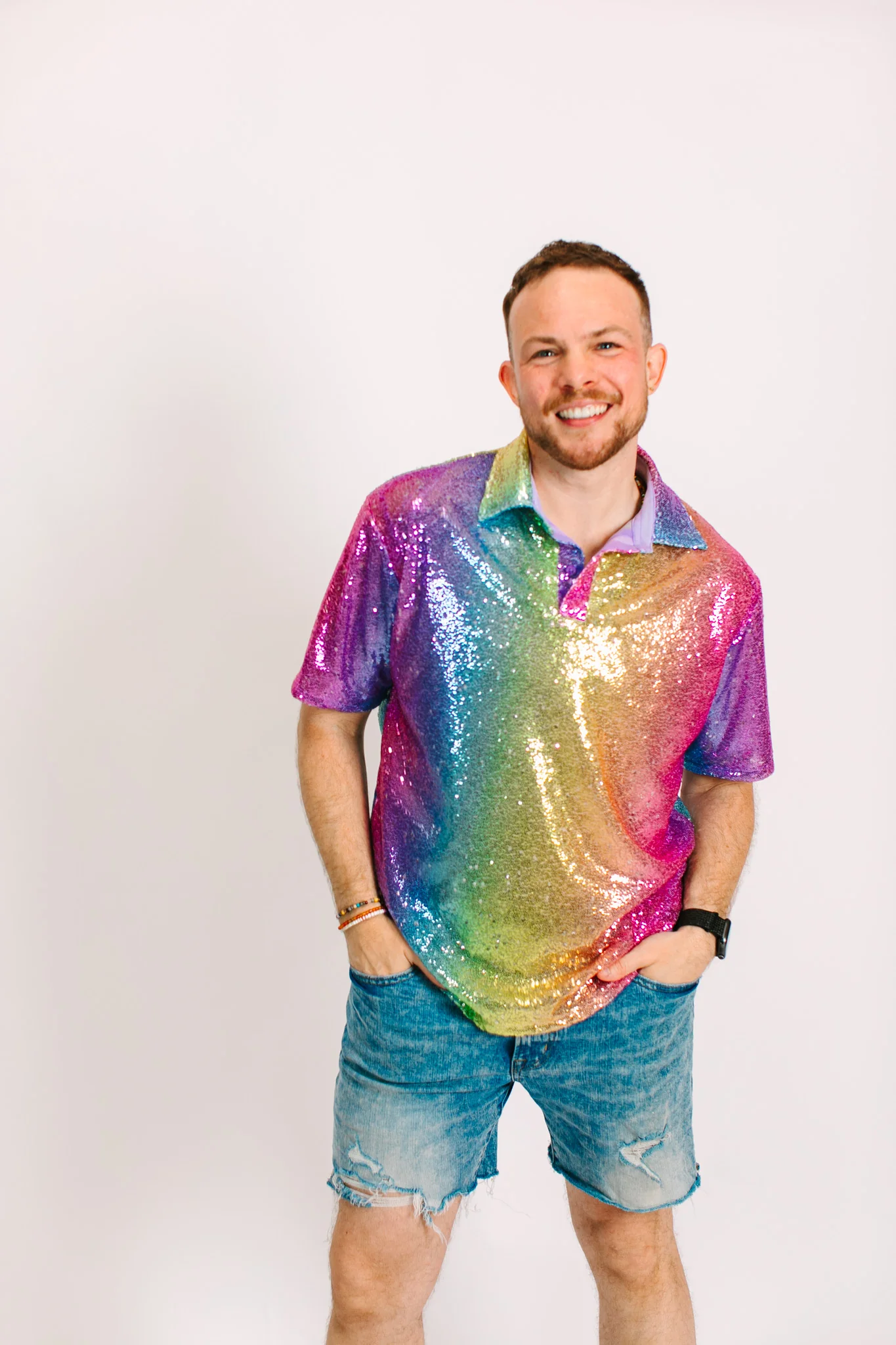 Rainbow Ombre Sequin Polo - Image 7