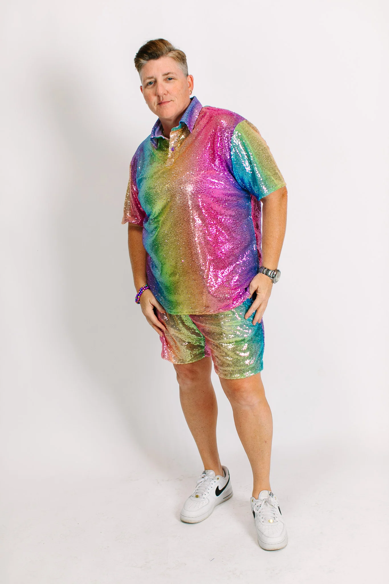Rainbow Ombre Sequin Polo - Image 9