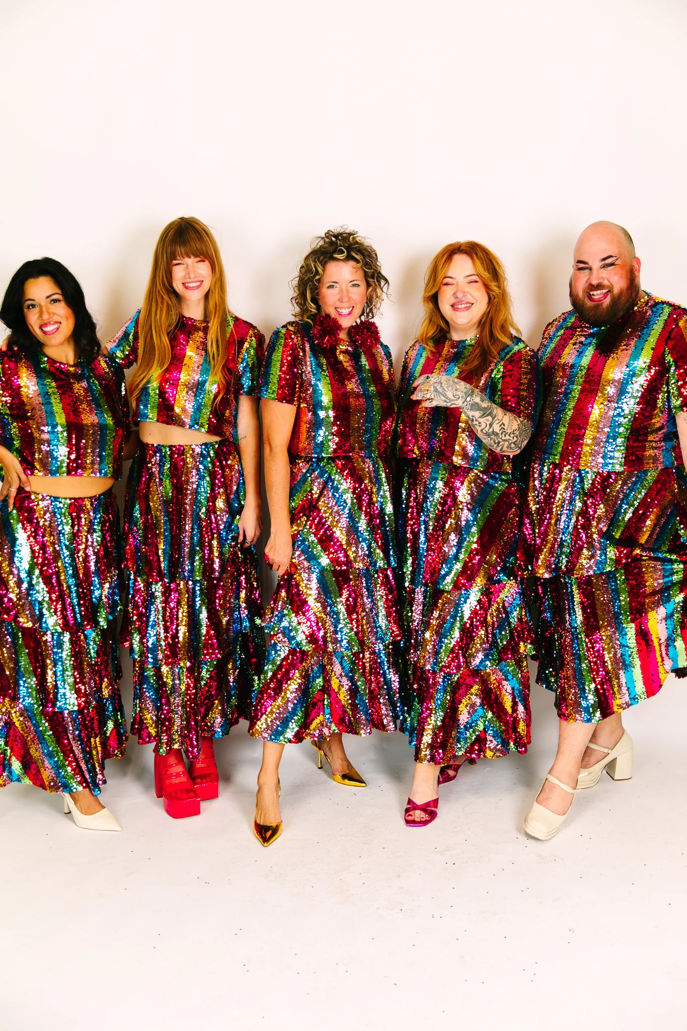 Rainbow Stripe 3-Tiered Sequin Skirt - Image 6