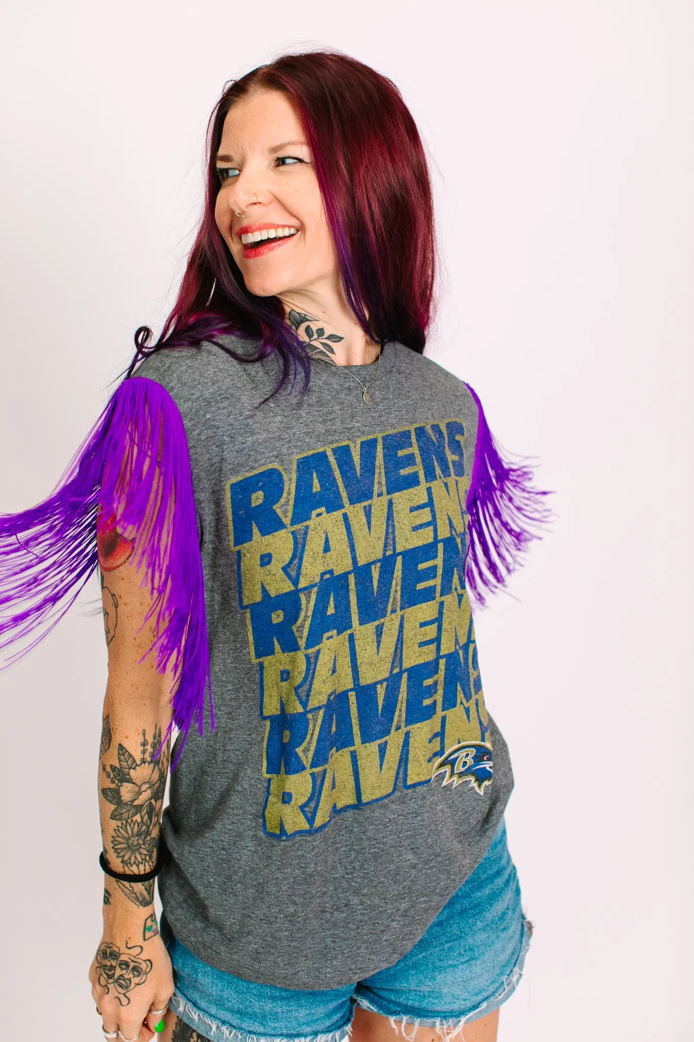 Ravens Purple Fringe Party Tee