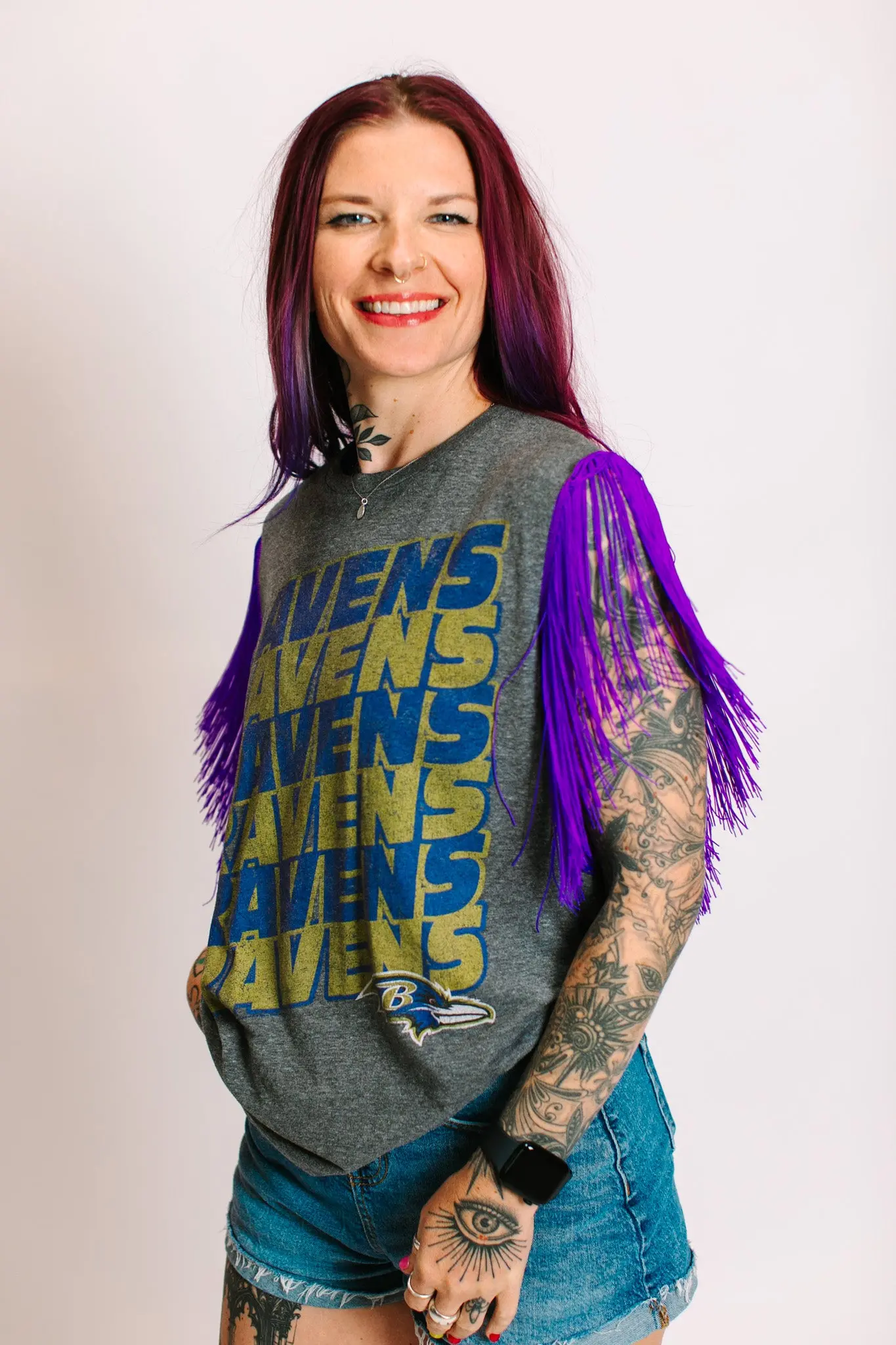 Ravens Purple Fringe Party Tee - Image 4