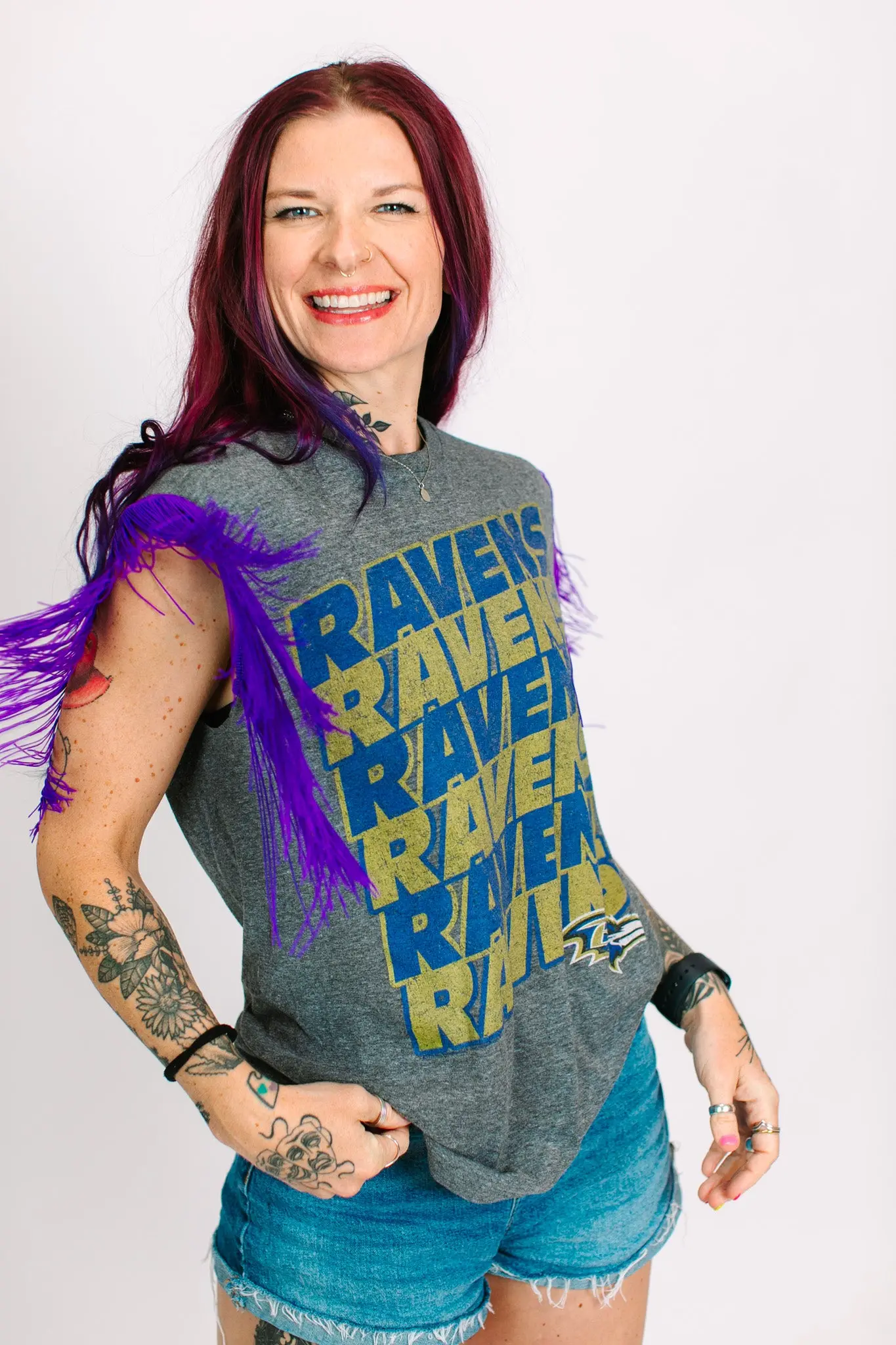 Ravens Purple Fringe Party Tee - Image 5