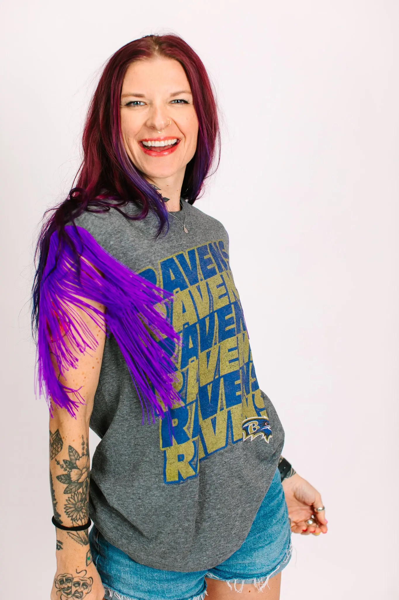 Ravens Purple Fringe Party Tee - Image 7