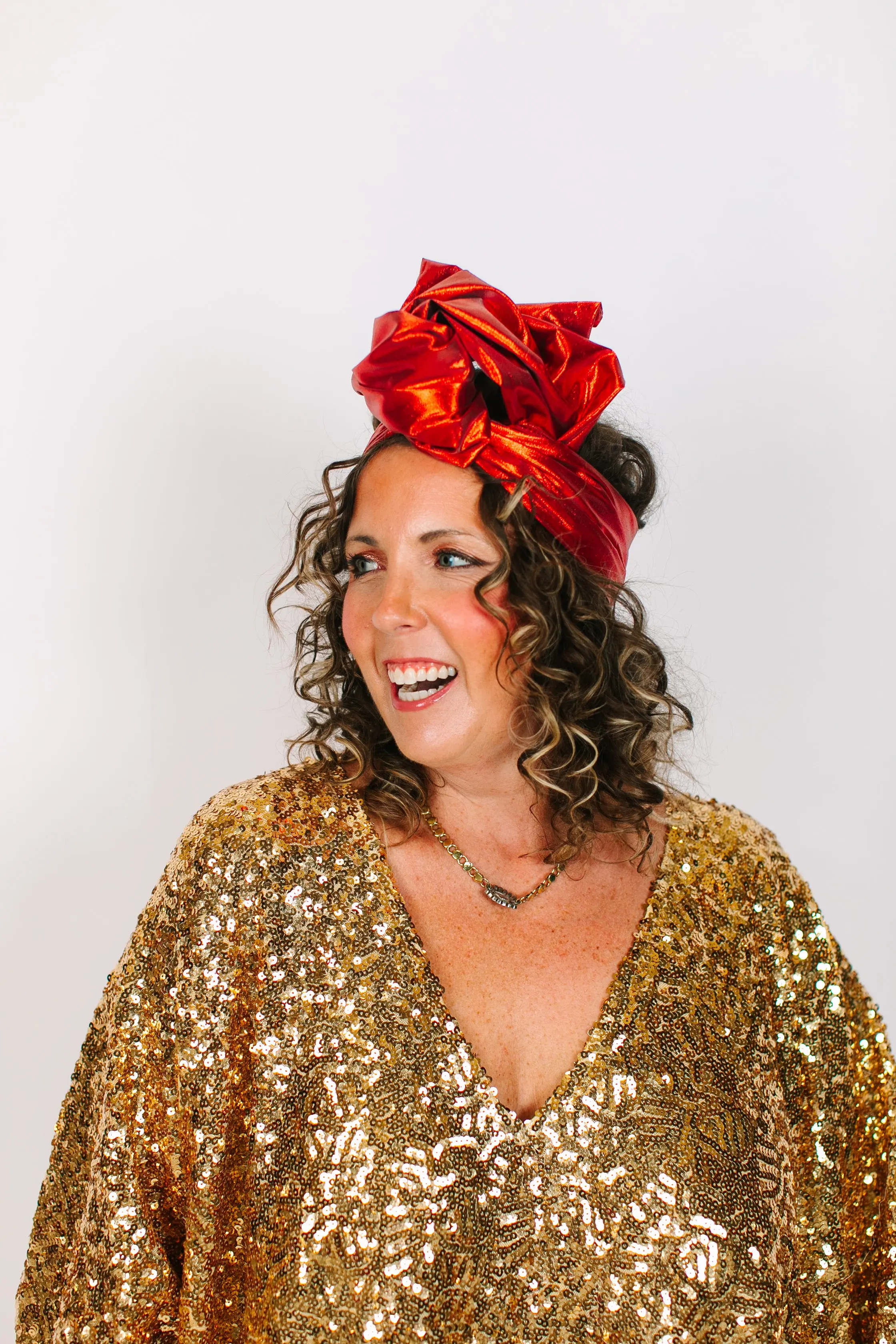 Red Lame Party Wrap - Image 5