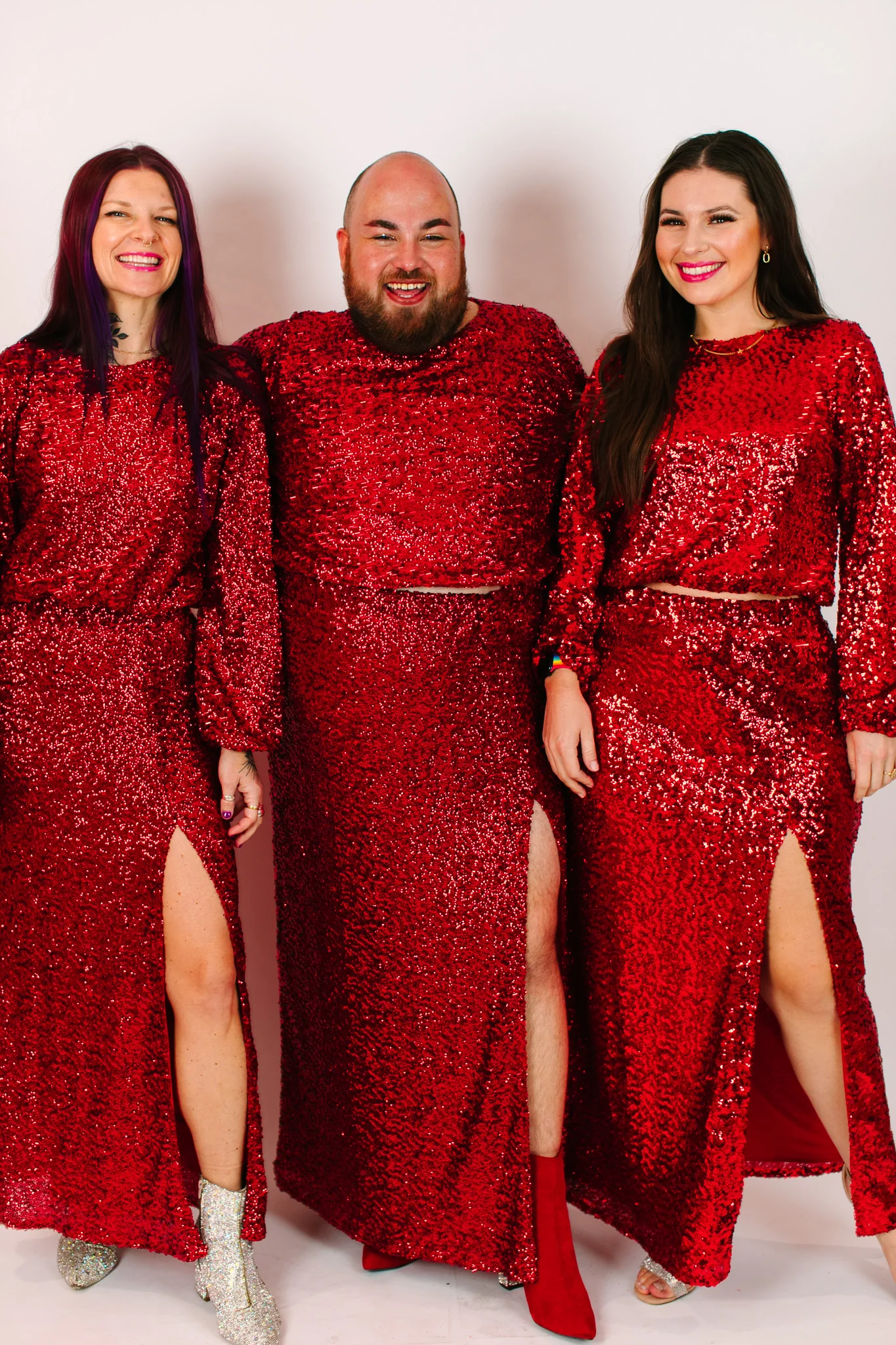 Red Sequin Slit Skirt - Image 2