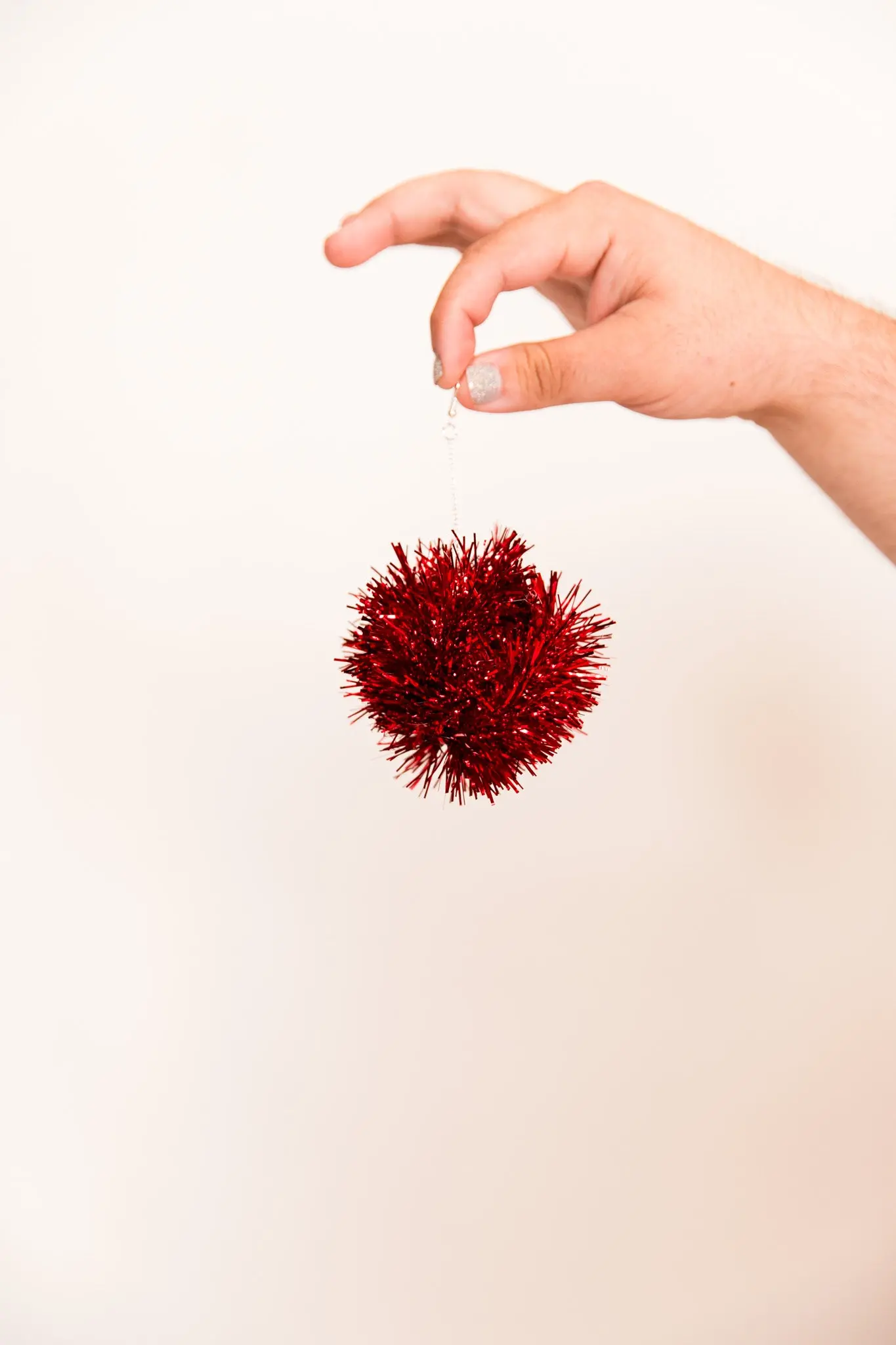 Red Pom Pom Earrings - Image 2