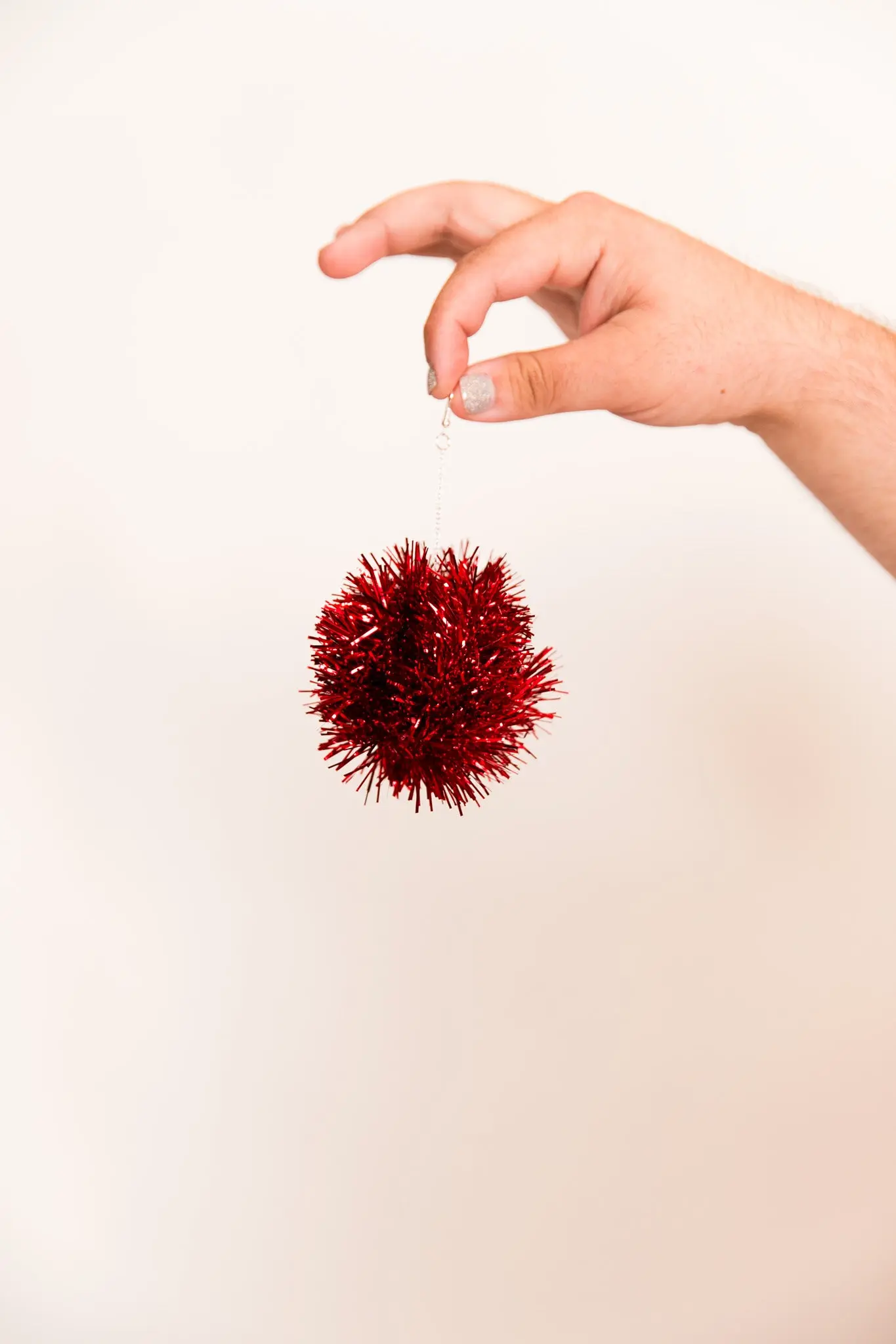 Red Pom Pom Earrings - Image 8