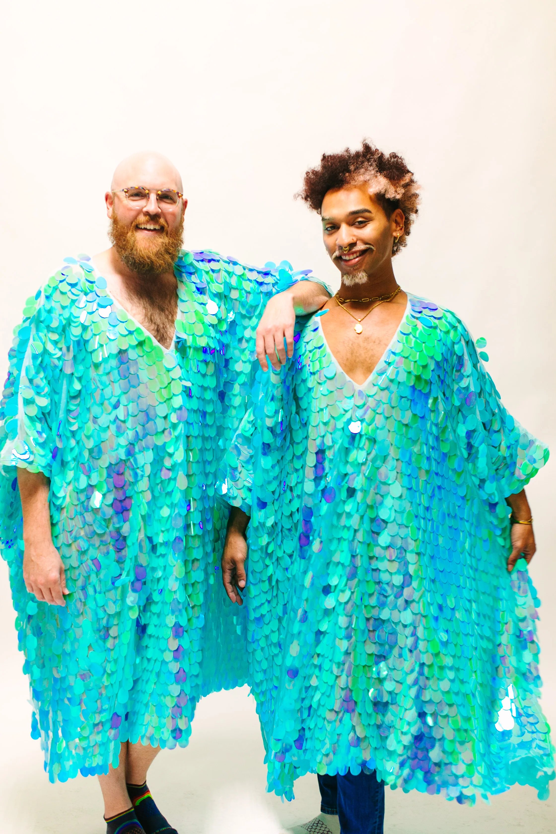 Seafoam Jumbo Paillette Mid Caftan - Image 10