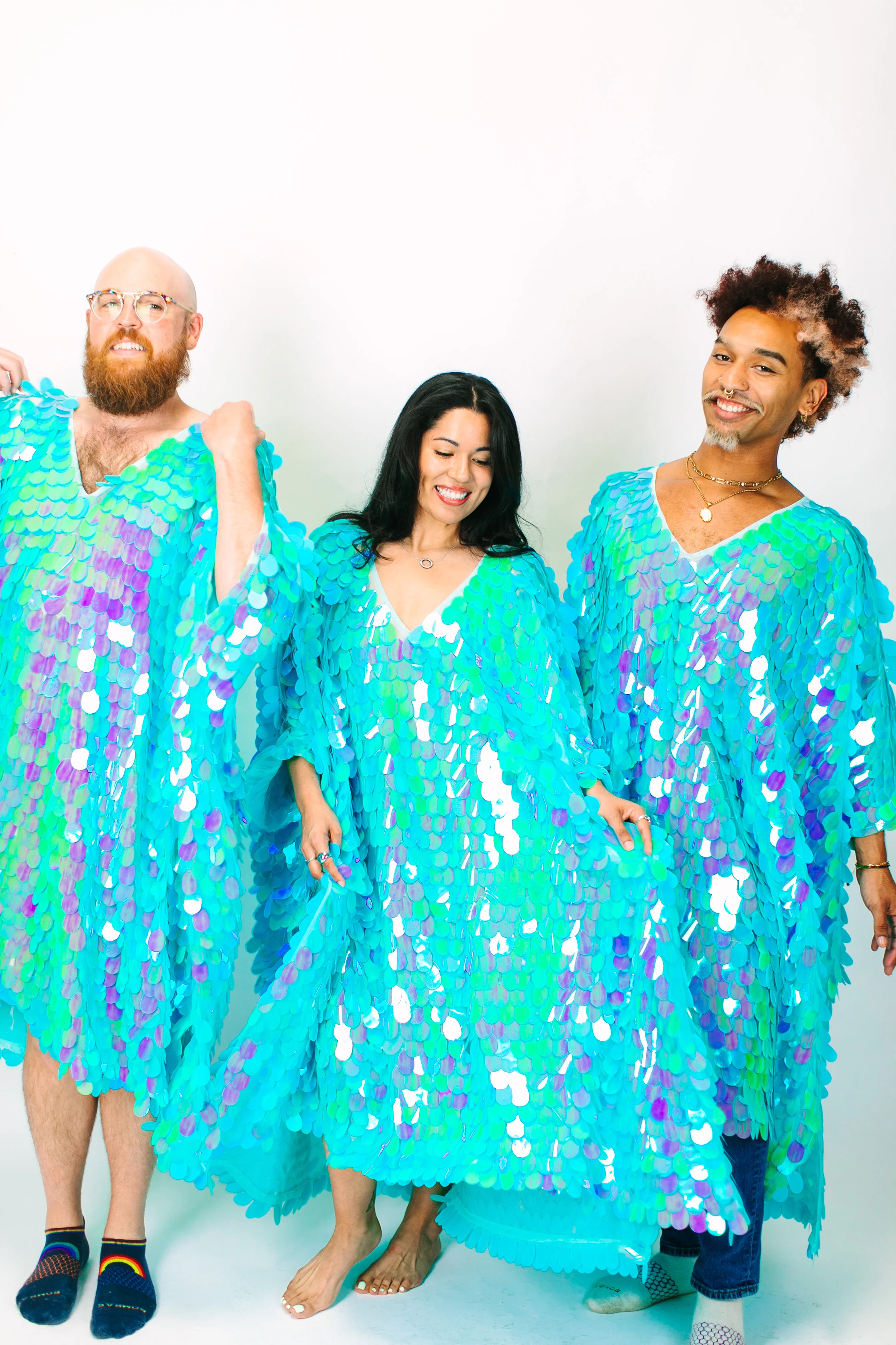 Seafoam Jumbo Paillette Mid Caftan - Image 2