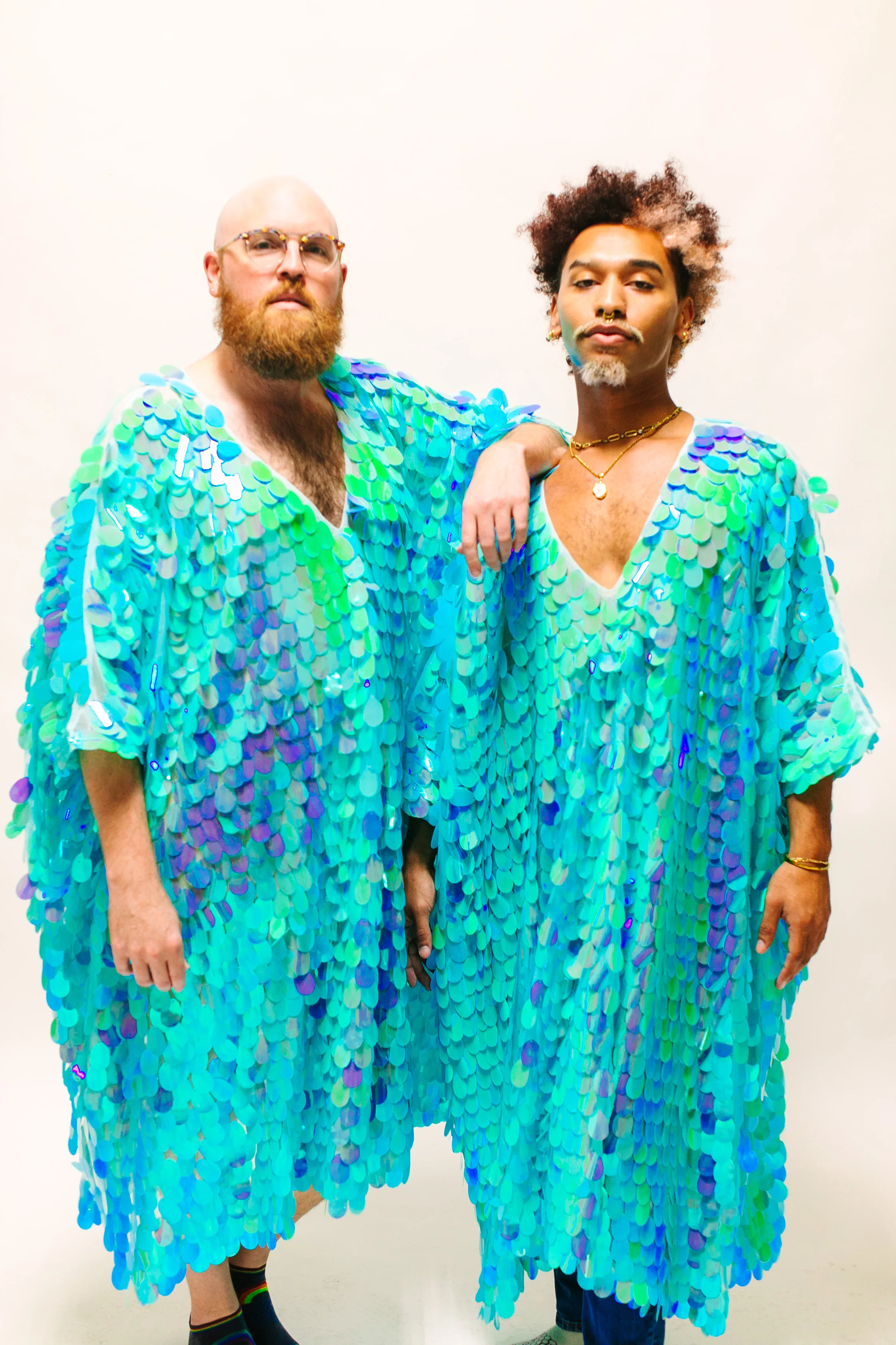 Seafoam Jumbo Paillette Mid Caftan - Image 5
