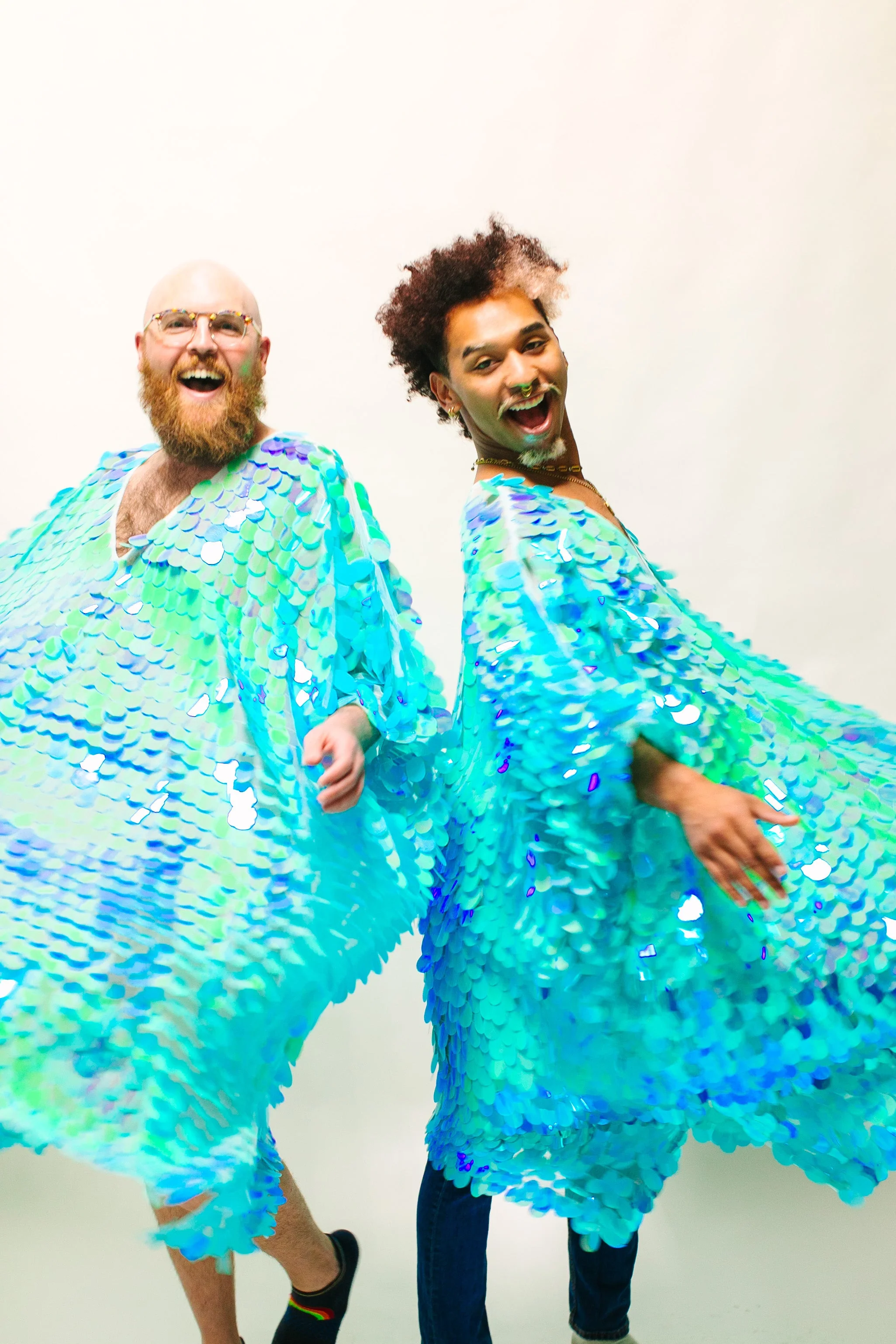 Seafoam Jumbo Paillette Mid Caftan - Image 7