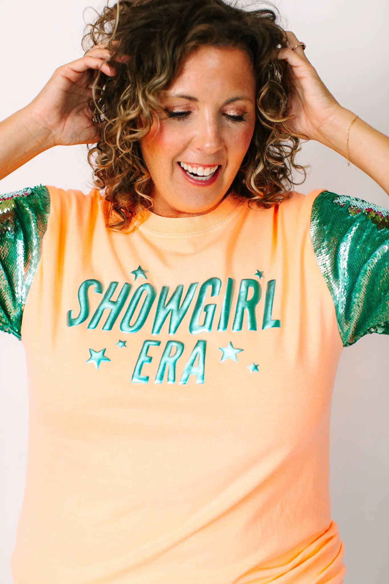 Showgirl Mint Sequin Party Tee