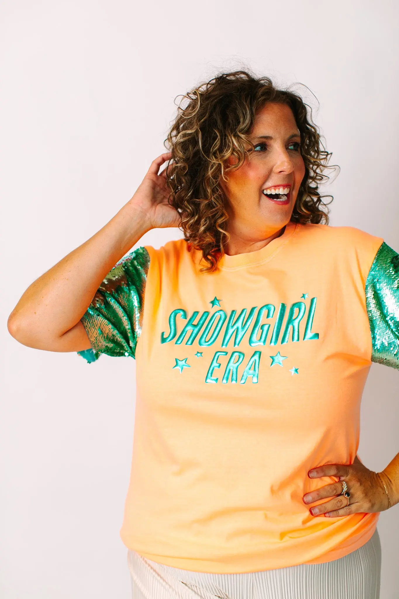 Showgirl Mint Sequin Party Tee - Image 12