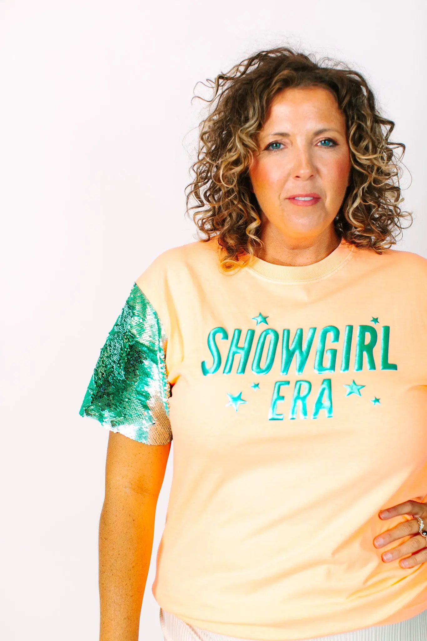 Showgirl Mint Sequin Party Tee - Image 13
