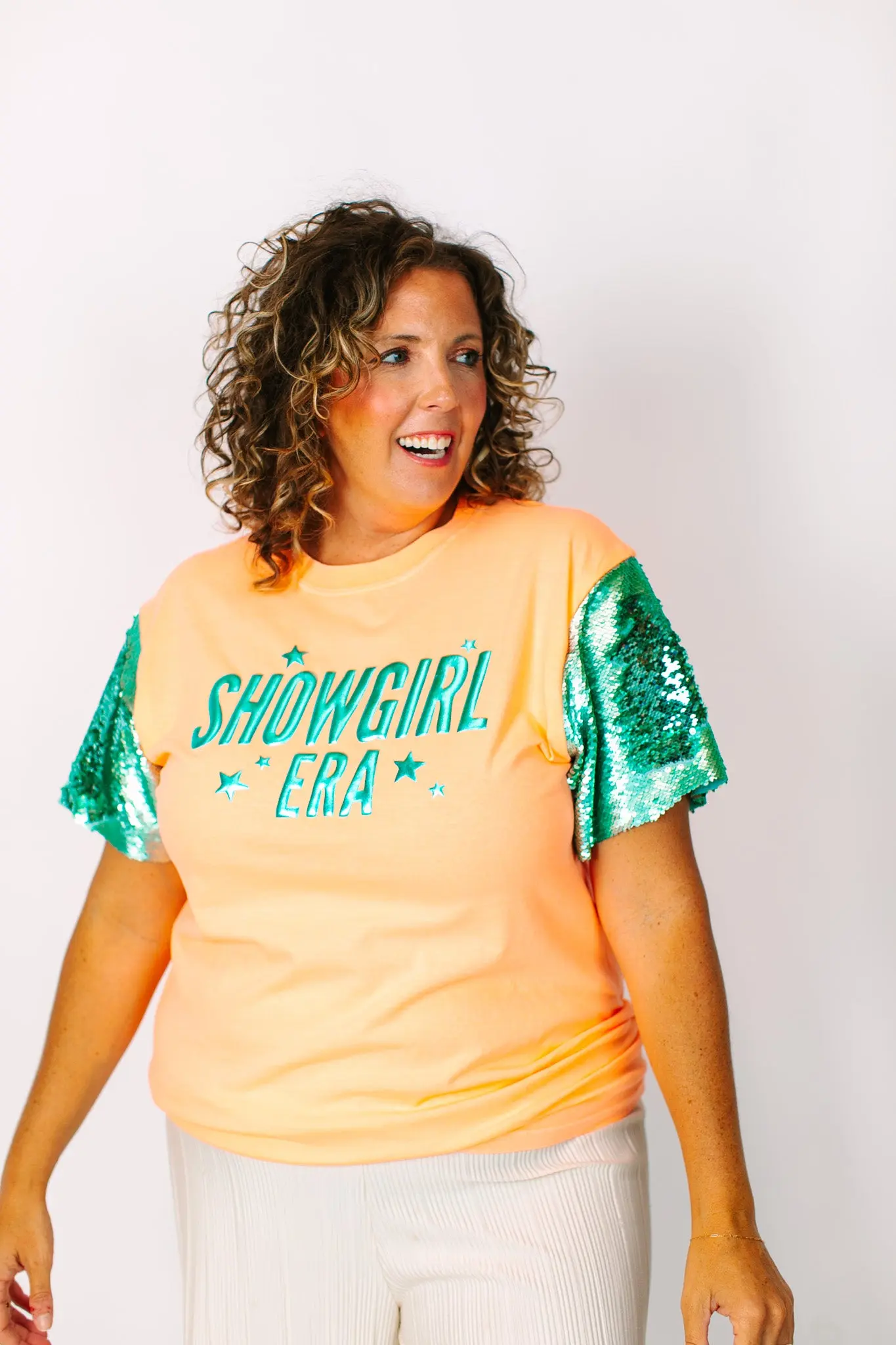 Showgirl Mint Sequin Party Tee - Image 2